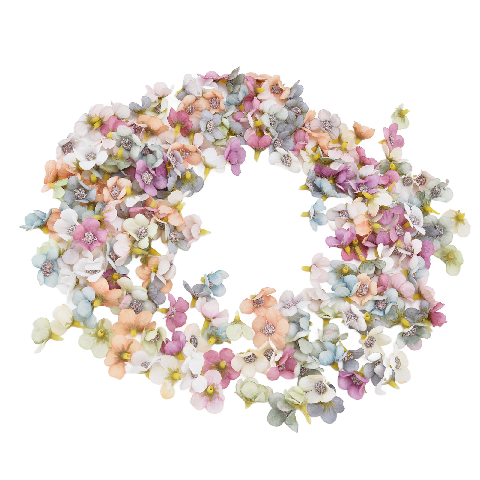 Set Mit 200 Mehrfarbigen Satinblumen (2,5 Cm) Für Hochzeiten, Bastelarbeiten, Als Künstliche Blumen Zum Dekorieren Von Kleidung Und Für Kreative Accessoires.