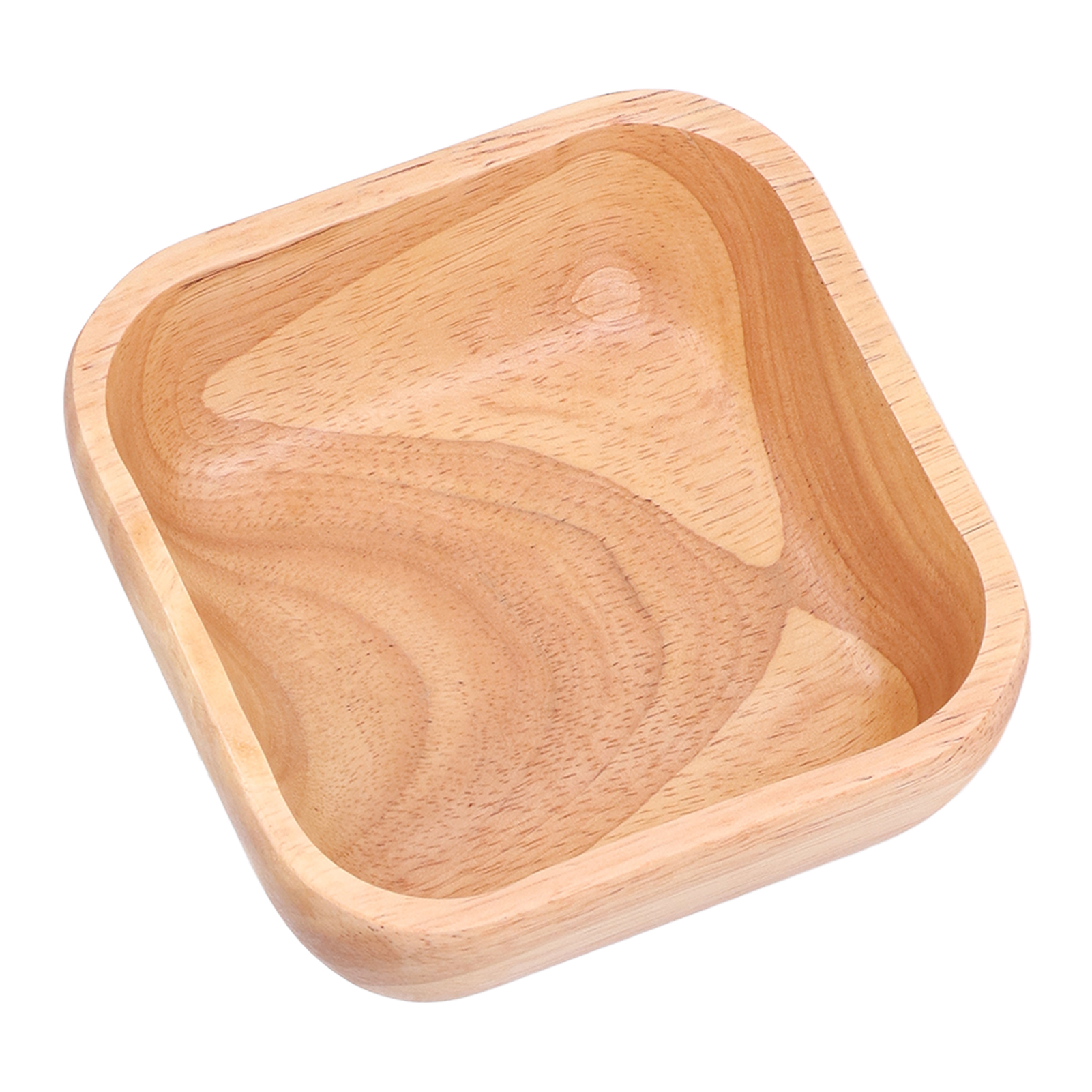 Einzelne Holzschale, Glatt Und Dickwandig, Schlichtes Und Modernes Design, Quadratisch, 15 Cm