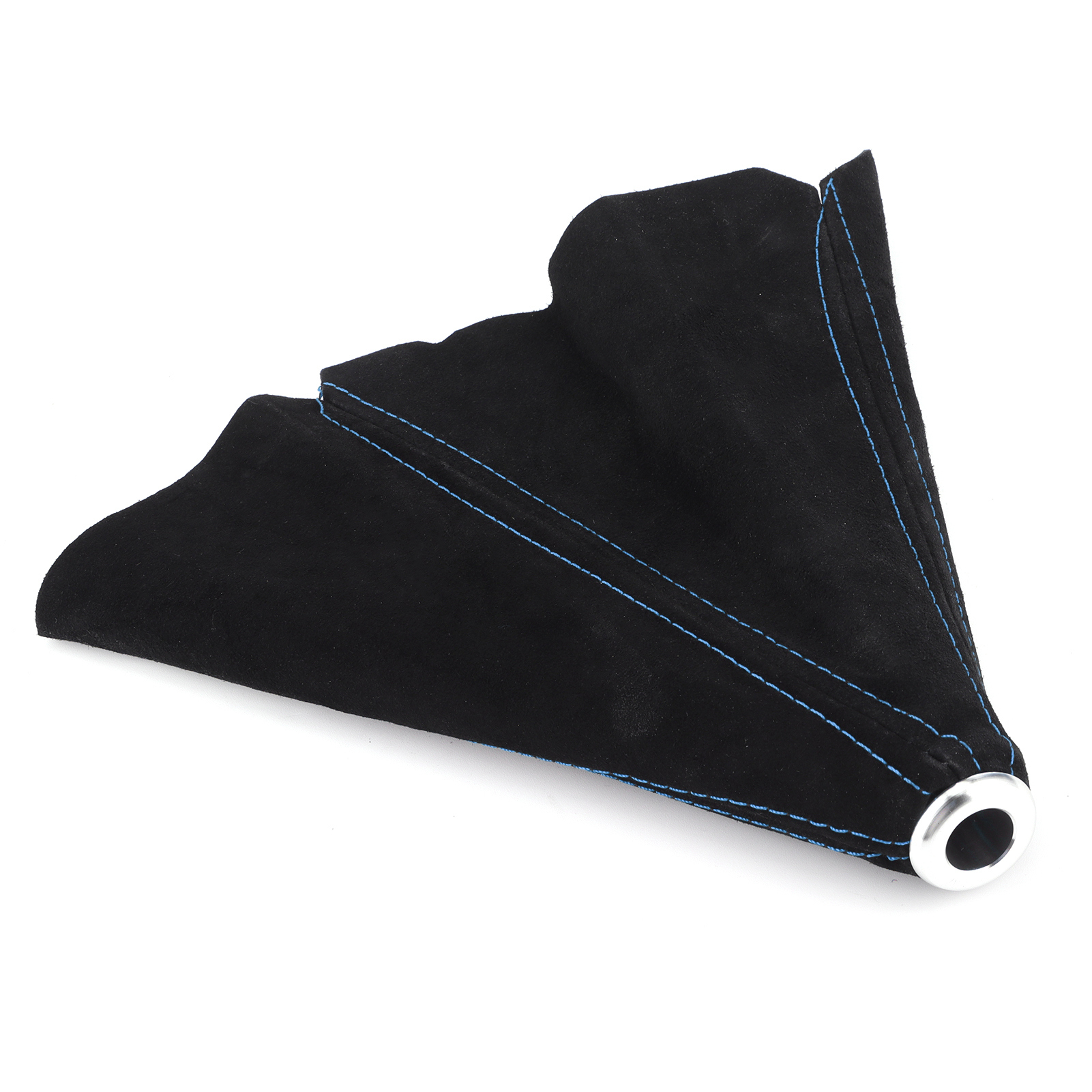 Universeller Schaltsack Aus Wildleder Für Die Meisten Fahrzeuge, Mit Innerer Staubschutzabdeckung Und Blauen Ziernähten.