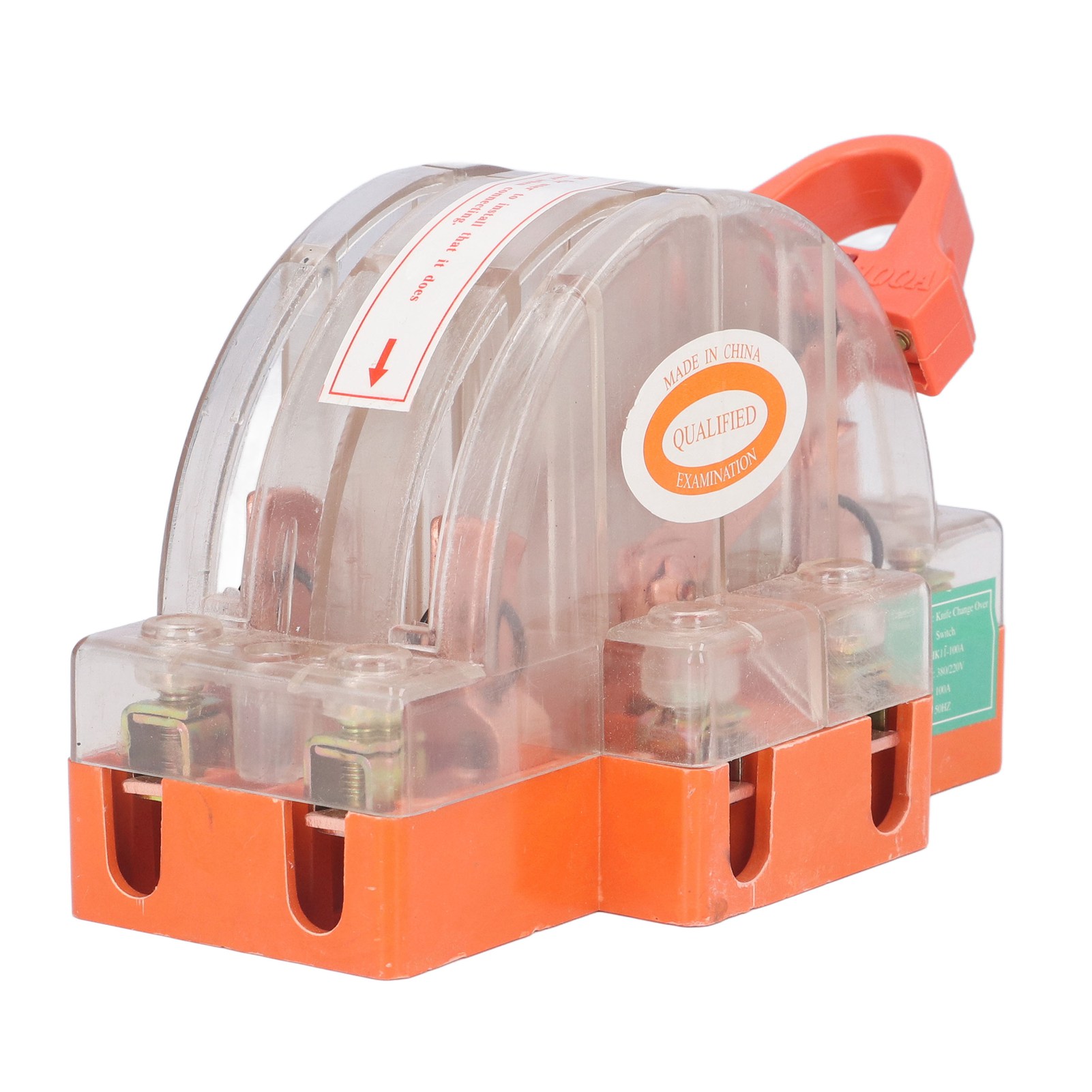220 V, 100 A, Zweipoliger Messerschalter, Leuchtend Transparentes Kupfer, Umschalter, Geschenkbox