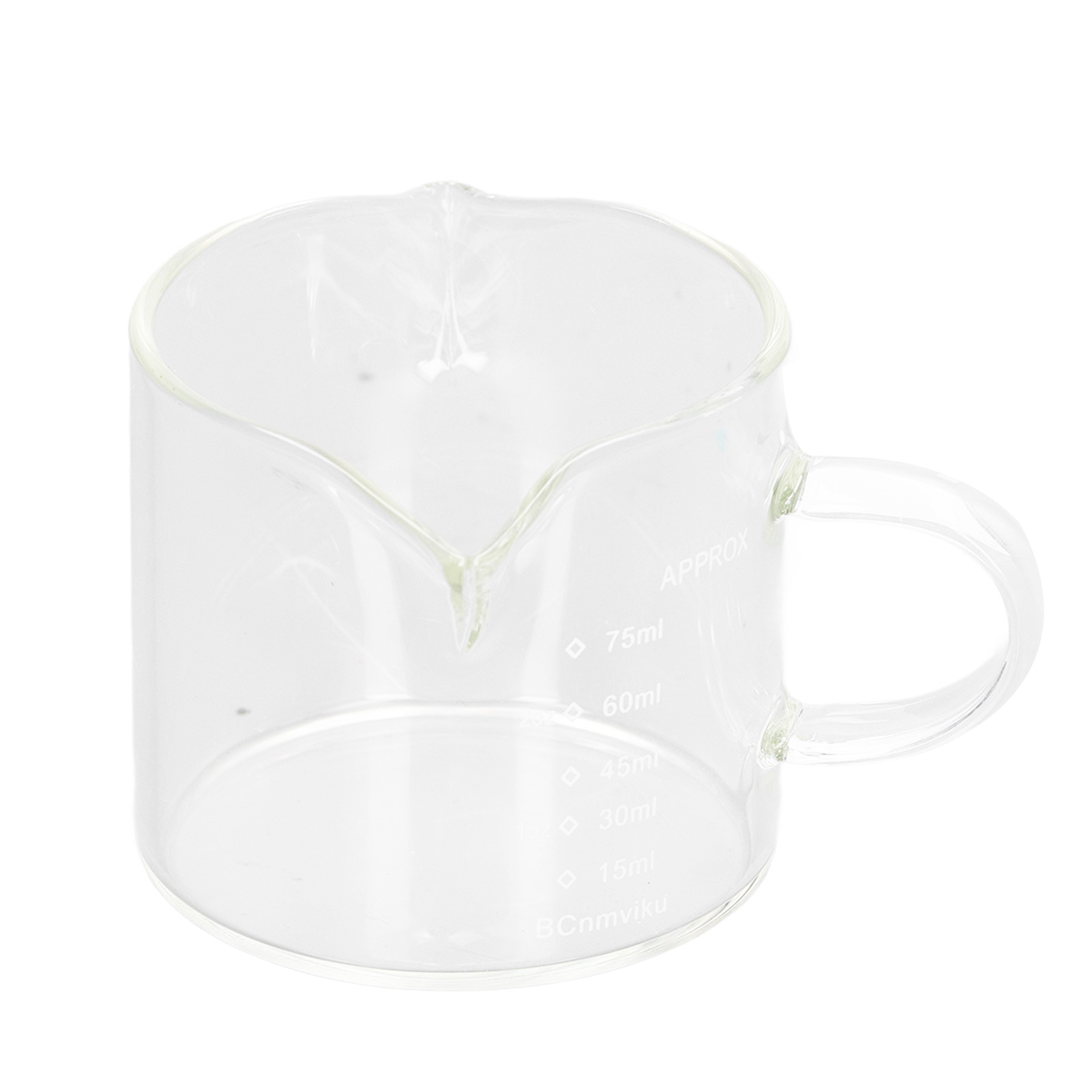 Set Aus 2 Hitzebeständigen Espressotassen Aus Borosilikatglas, 75 Ml, Mit Ausguss, Henkel Und Messmarkierungen, Für Milch Und Kaffee