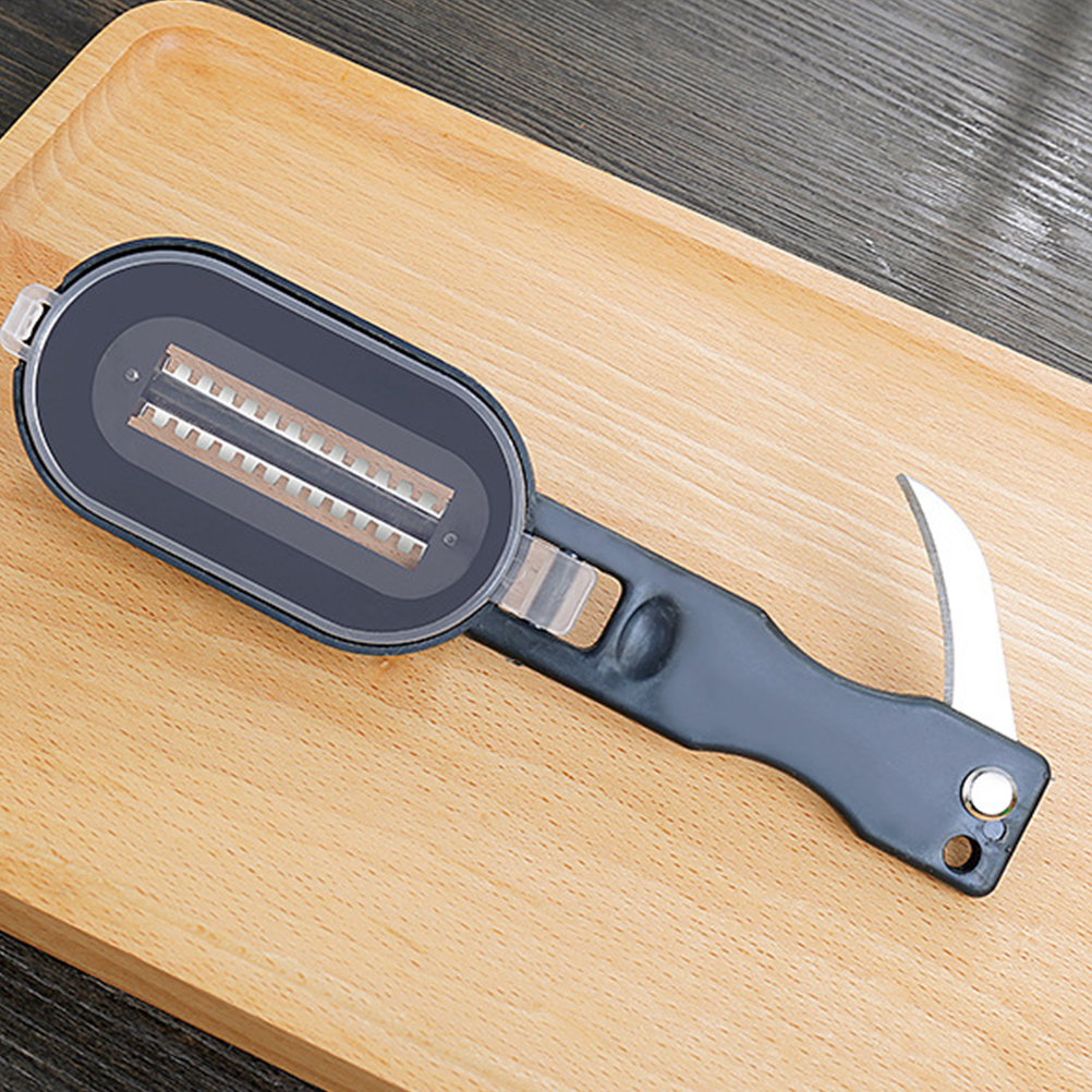 Innovativer Fischschupper, Spritzschutzdeckel, Ergonomischer Schuppenschaber, Umweltfreundlich, Praktisches Küchengerät.