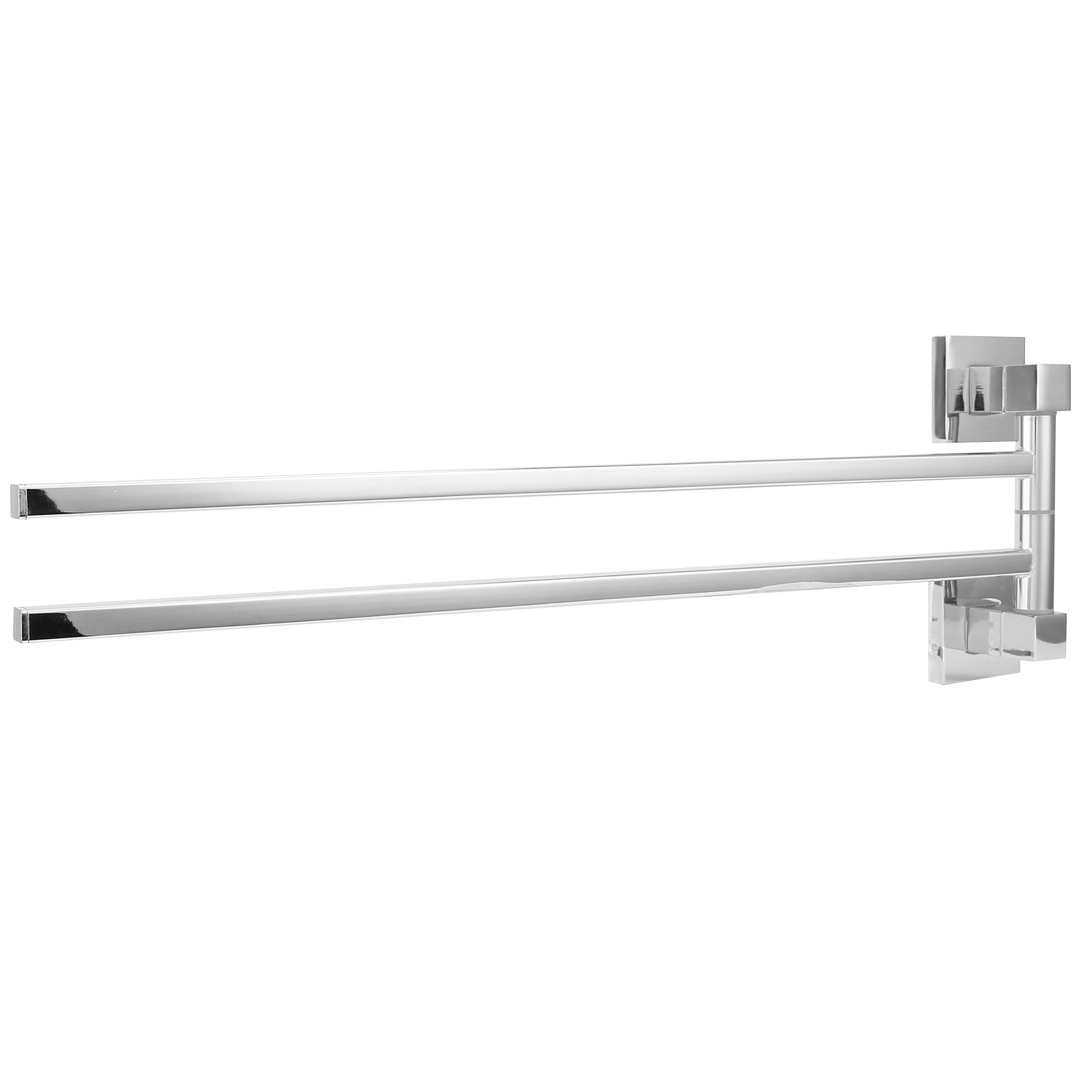 180° Schwenkbarer, Wandmontierter Handtuchhalter, Edelstahl, Vierkantstange, 2 Stangen, Chrom, Für Badezimmer, Duschzubehör.