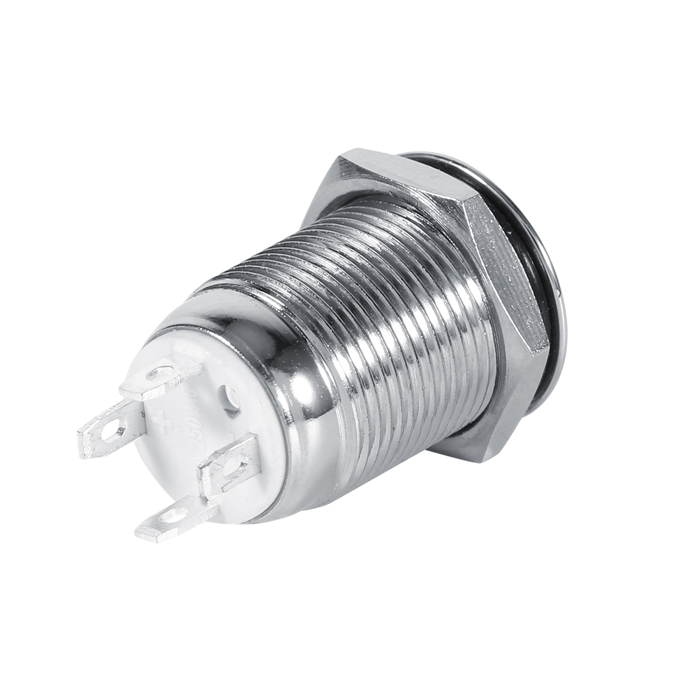 Wasserdichter 12-mm-metall-drucktaster, Momenttaster, 3-v-weiße Led, Netzschalter
