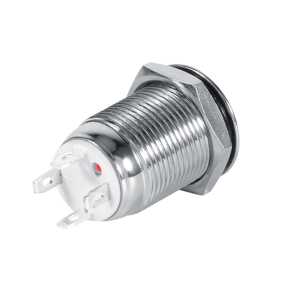 12 Mm Roter Metall-druckknopf, Kfz-schalter, Momentlicht-led 2 V