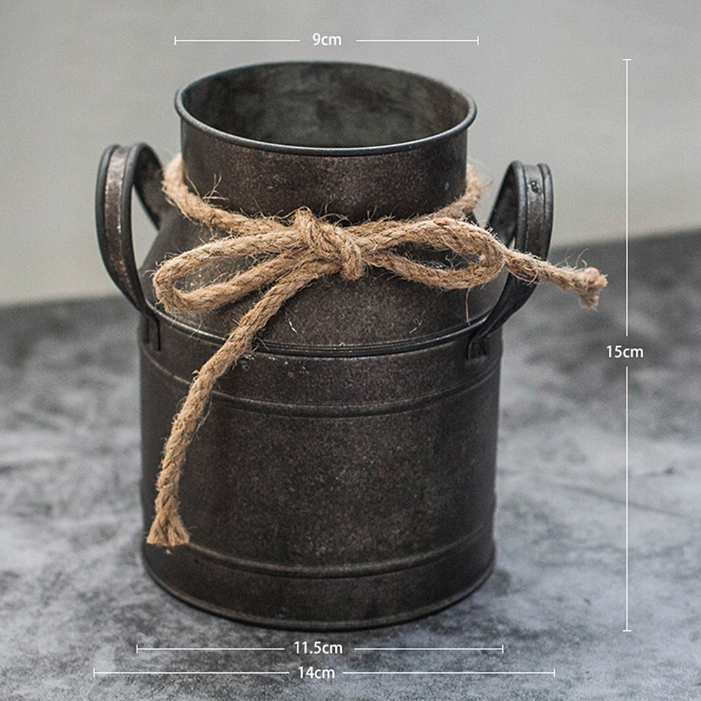 Set Aus 3 Vintage-milcheimern Aus Metall Für Garten, Hängenden Blumenständer, Blumentopf Im Alten Landhausstil