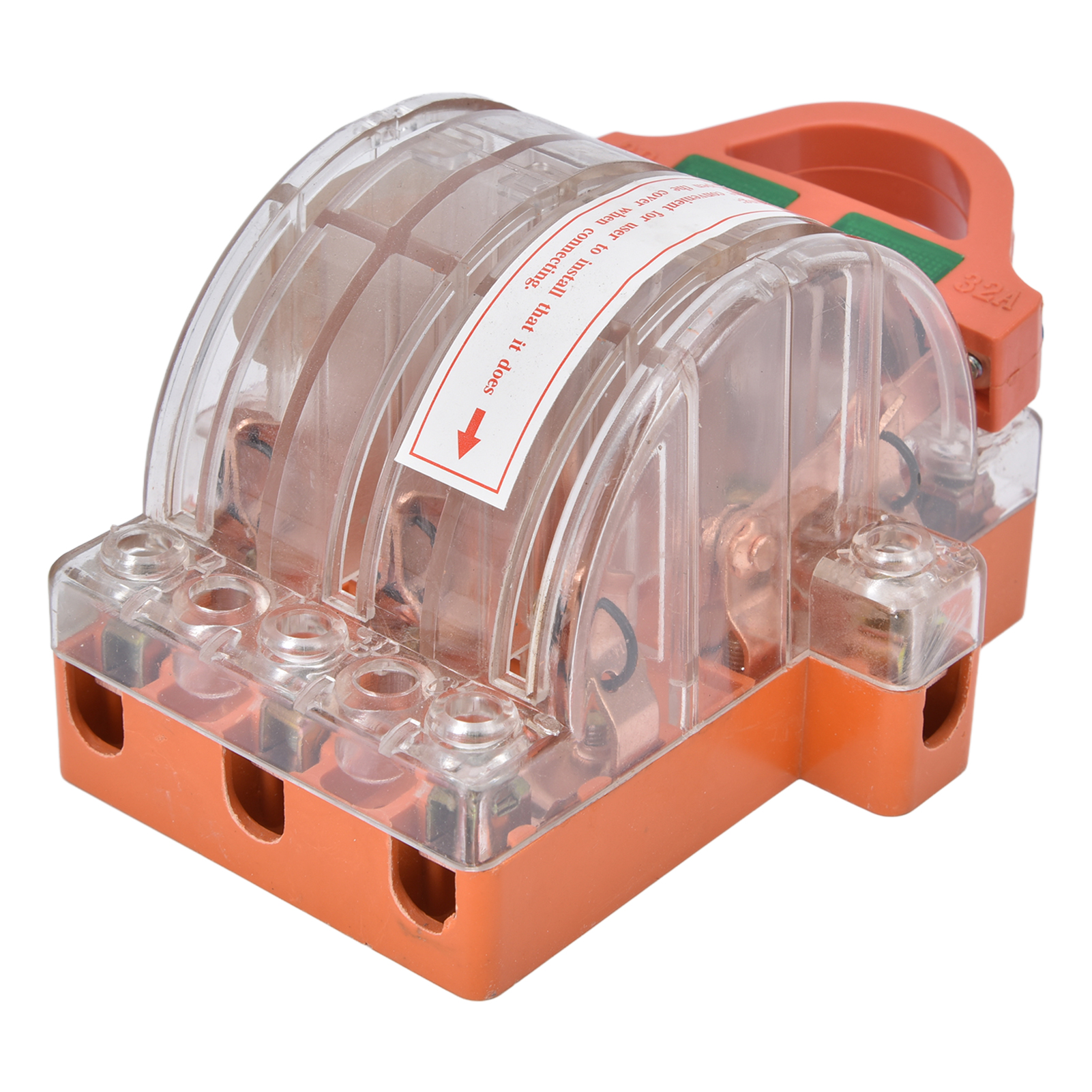 Wechselstrom-380v-3-poliger 32a-messerschalter Aus Massivem Kupfer Mit Doppelter Richtung, Transparentem Gehäuse Und Kontrollleuchte, Leistungsumschalter (modell Hk11 Led-3p/32a, Schaumverpackt)