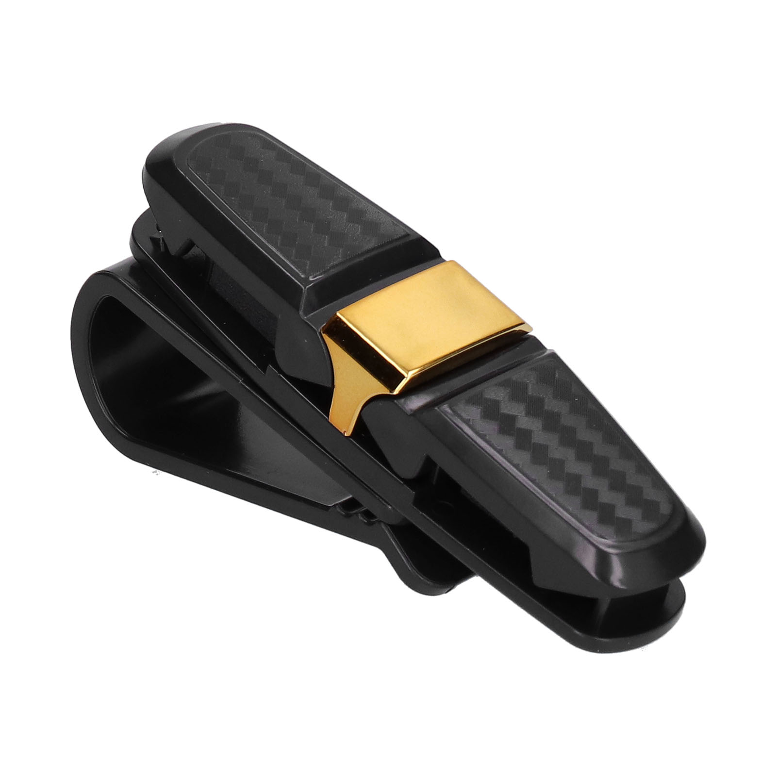 Autobrillenhalter Aus Kohlefaser, 180° Drehbarer Sonnenblendenclip, Universeller Halter Für Sonnenbrillen Und Karten, Gold