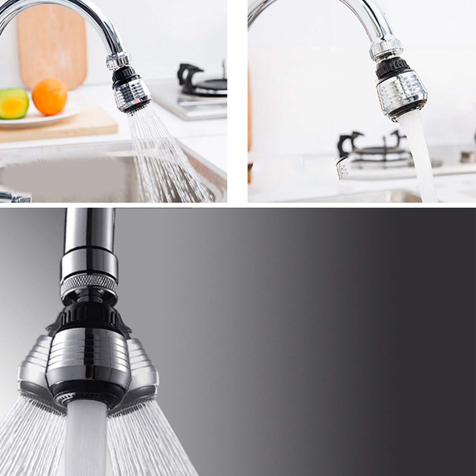 Durchflussregler, Kalkfilter, Um 360° Drehbarer Spritzschutz-luftsprudler