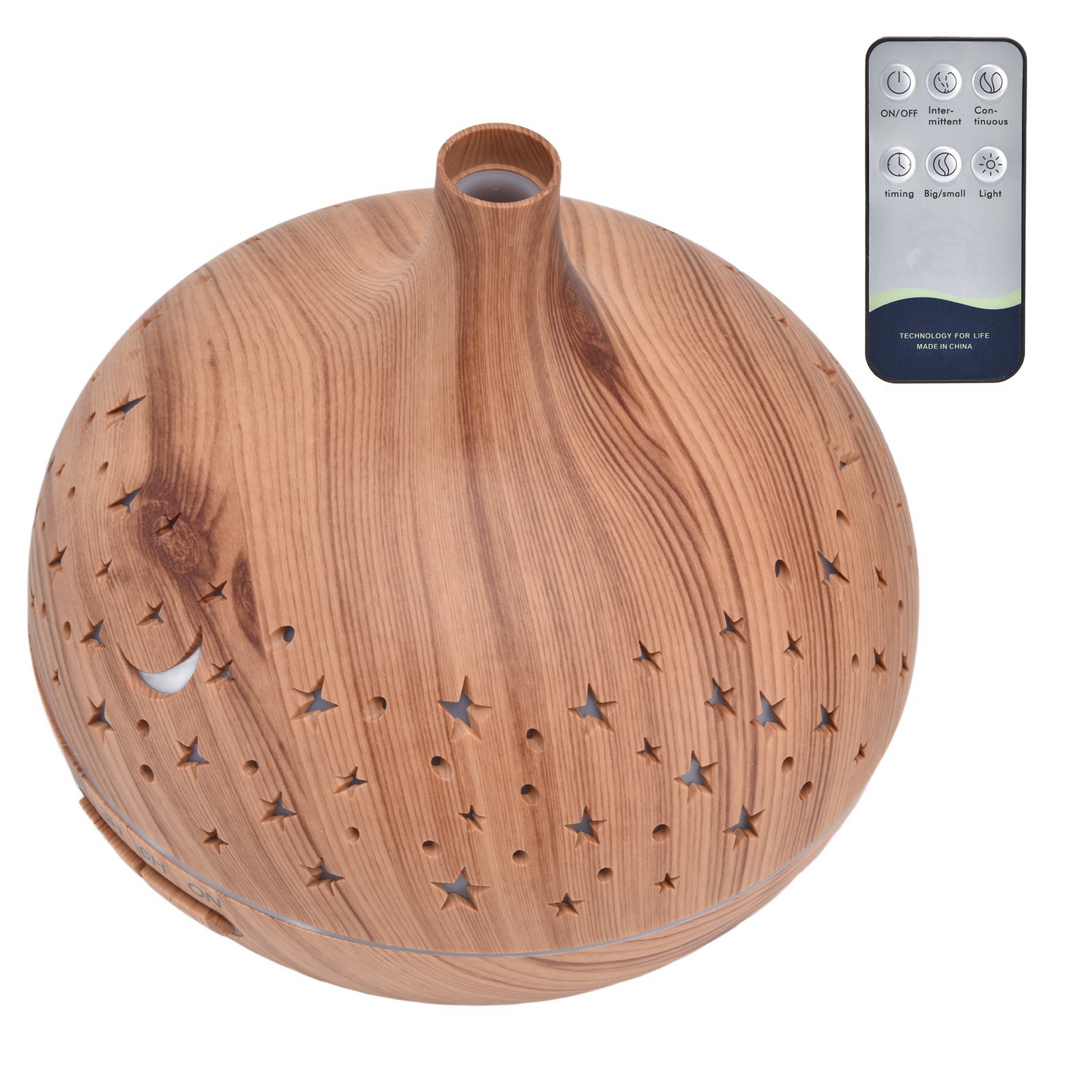 400-ml-holz-luftbefeuchter, Ferngesteuerter Duftdiffusor Mit Integriertem Akku, Ambiente-nachtlicht, Holznebel, 100–240 V Europäischer Standard
