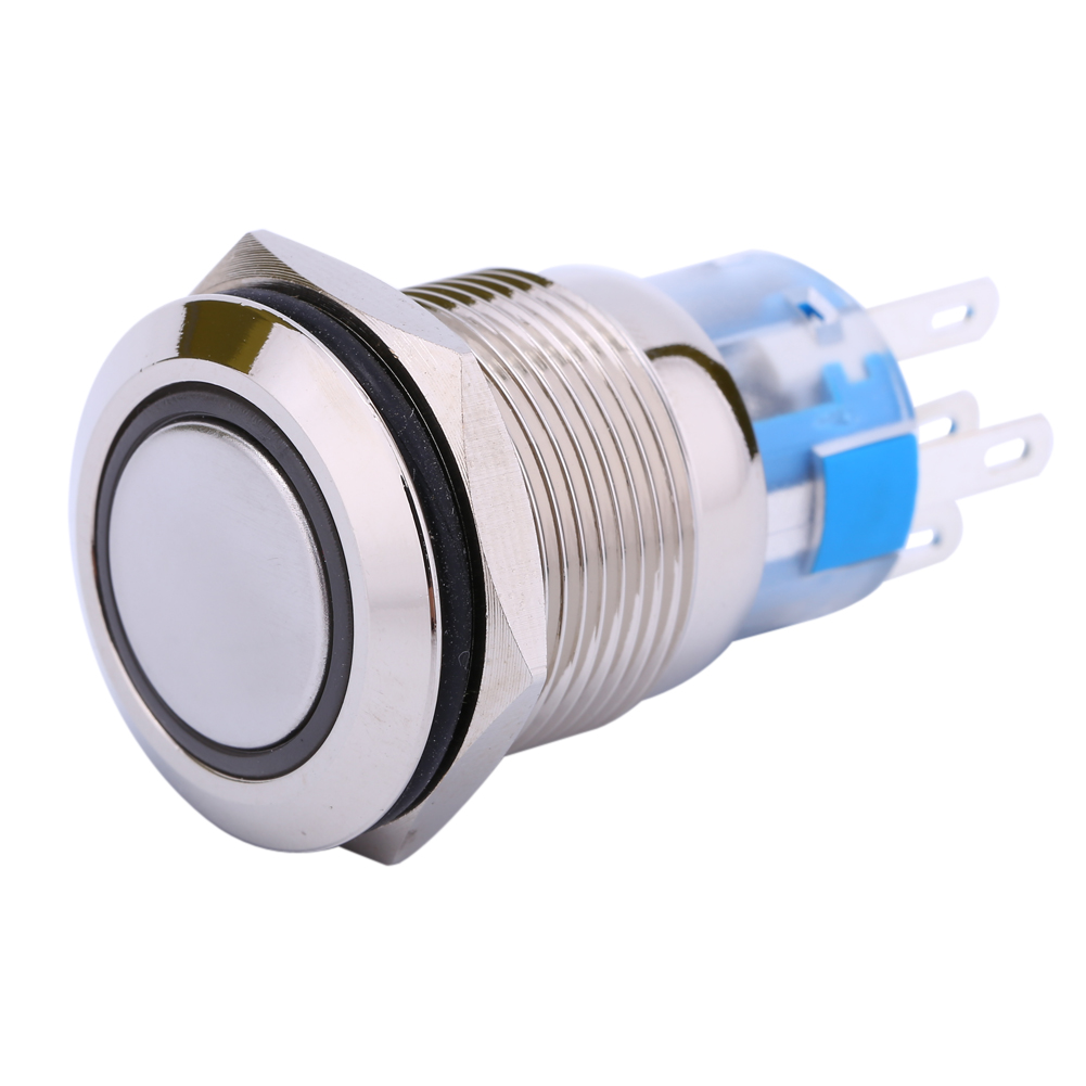12v 19mm Metall-drucktaster, Blaue Led-angel-eye-funktion, Automatische Kontrollleuchte, Kippschalter Ap