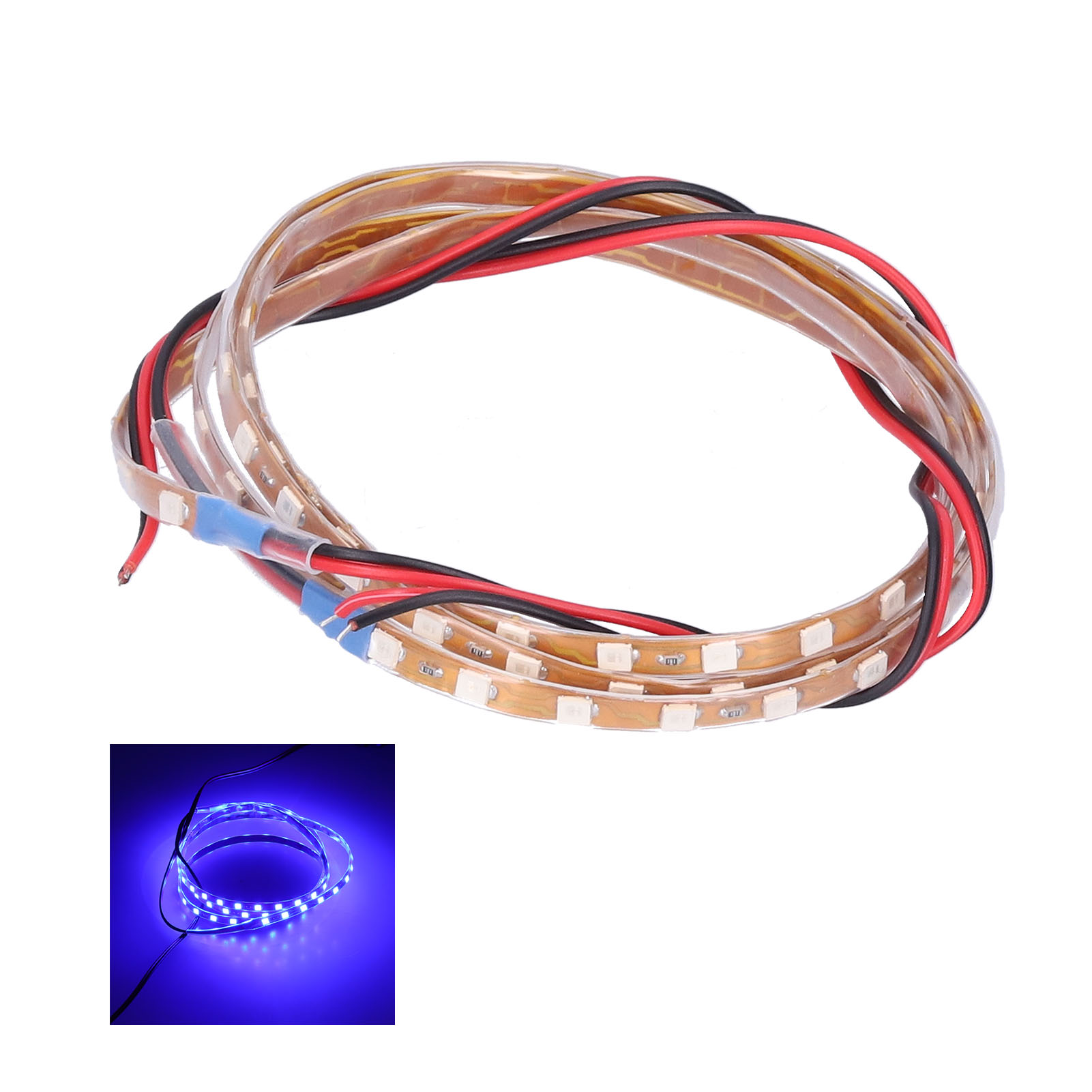 90 Cm Led-streifen Mit 90 Led-chips, Dekorative Ambientebeleuchtung, 12 V, Universell Für Autos Und Motorräder, Blaues Licht
