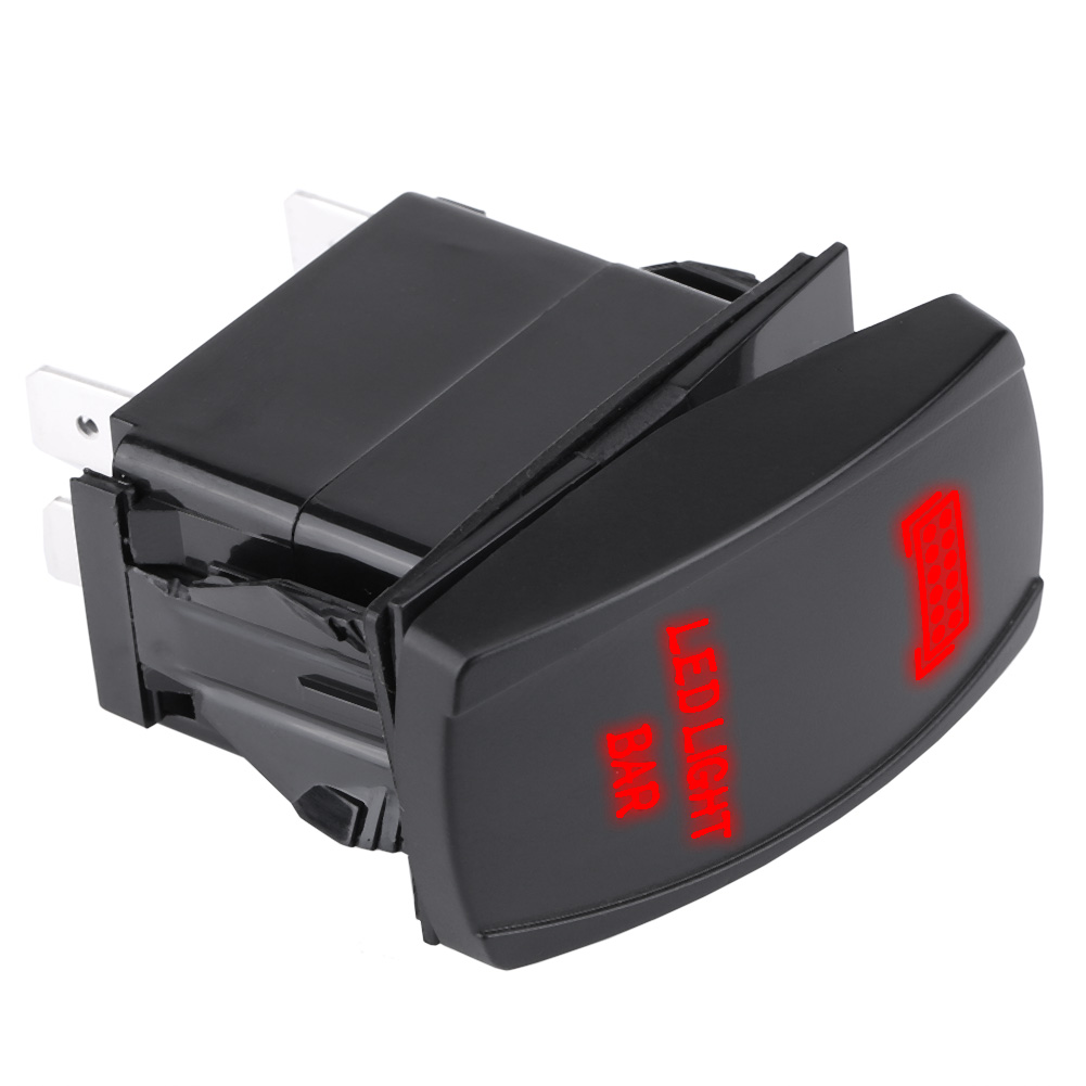 12v 24v Wasserdichter 5-pin Spst Ein/aus-wippschalter Für Led-lichtleisten In Autos, Booten Und Lkws (rot)