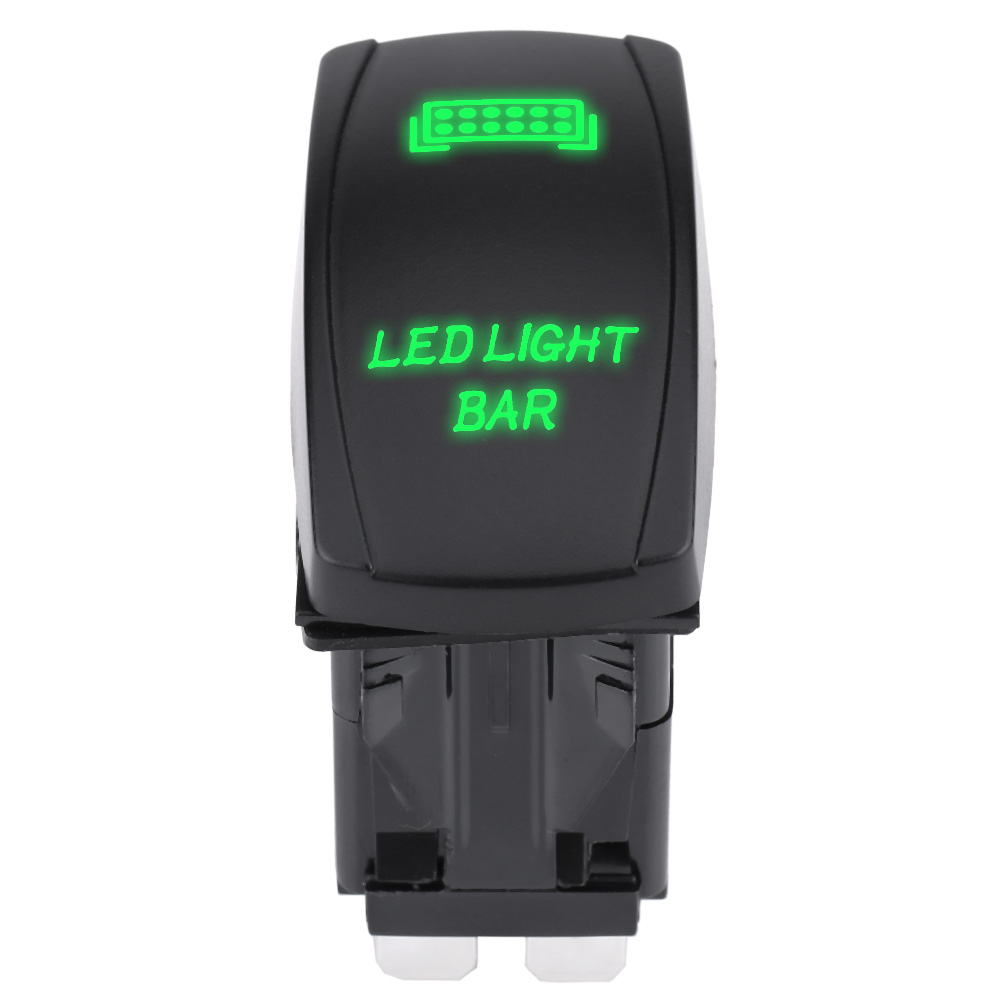 12v/24v 5-poliger Spst-ein/aus-schalter, Wasserdicht, Grün, Für Led-lichtleisten, Boote, Lkws, Autos