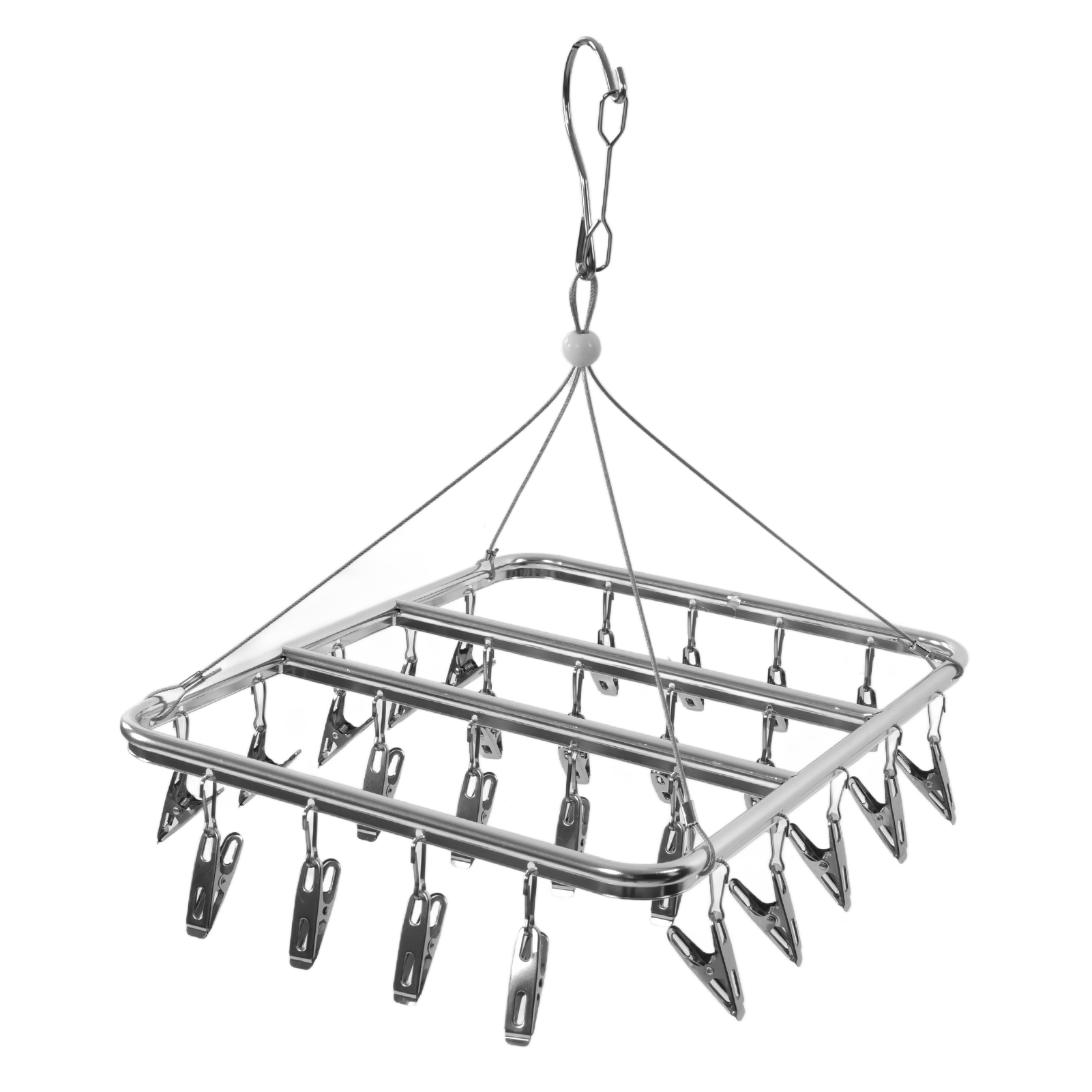Socken-trockenständer Aus Aluminium Mit Mehreren Clips, Rechteckiger Wäscheständer Aus Metall Mit 26 Clips, Vielseitiger Unterwäschehalter