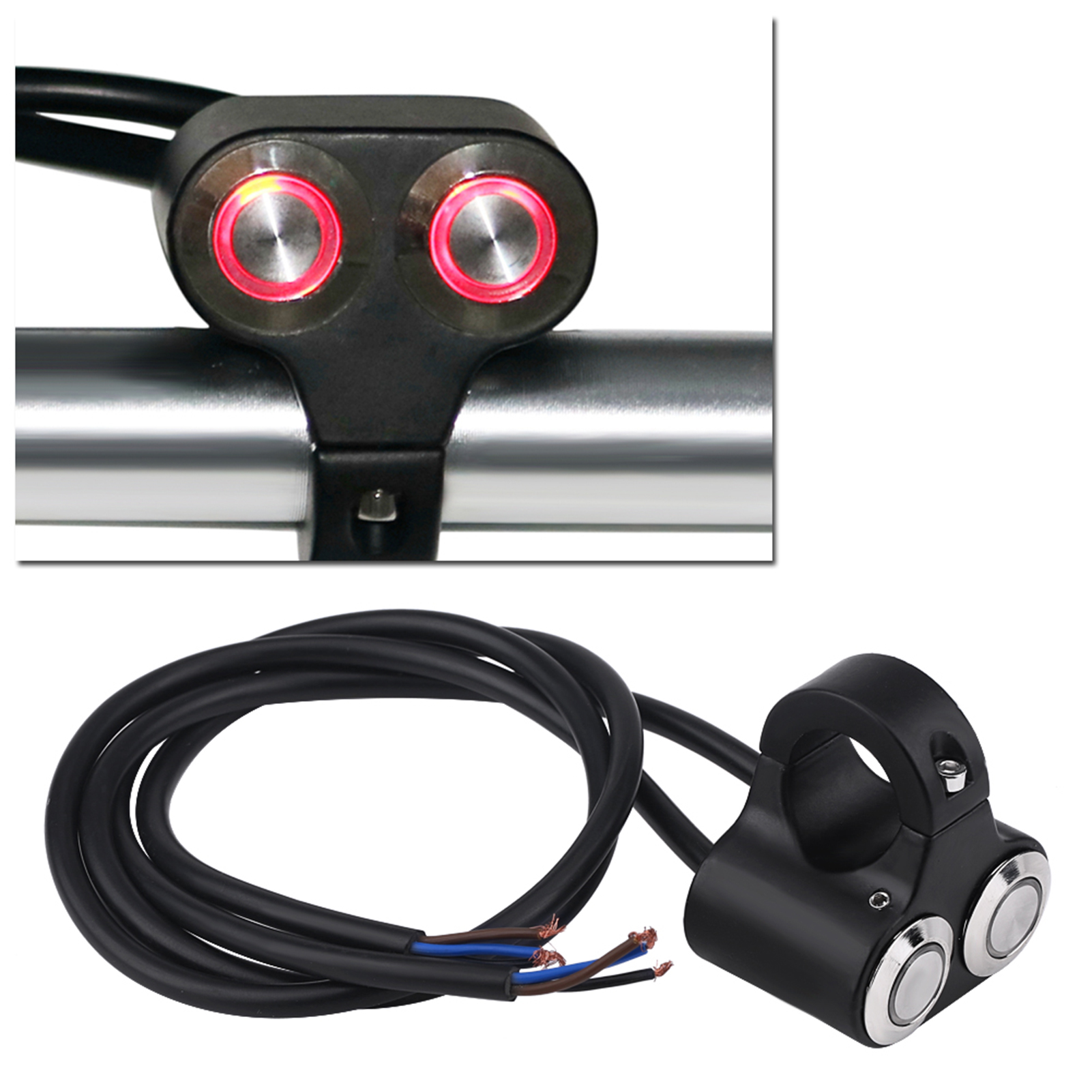 7/8 Zoll (22 Mm) Motorradlenker Mit Ein-/ausschalter Für Scheinwerfer/bremslicht/nebelscheinwerfer Und Kontrollleuchte, Typ D