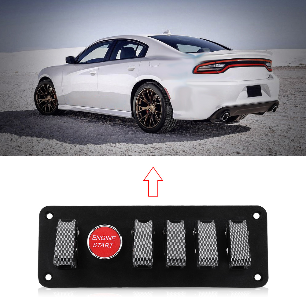 12v 6-gruppen-zündschalterpanel Mit Motorstartknopf Für Rennwagen, Kohlefaser