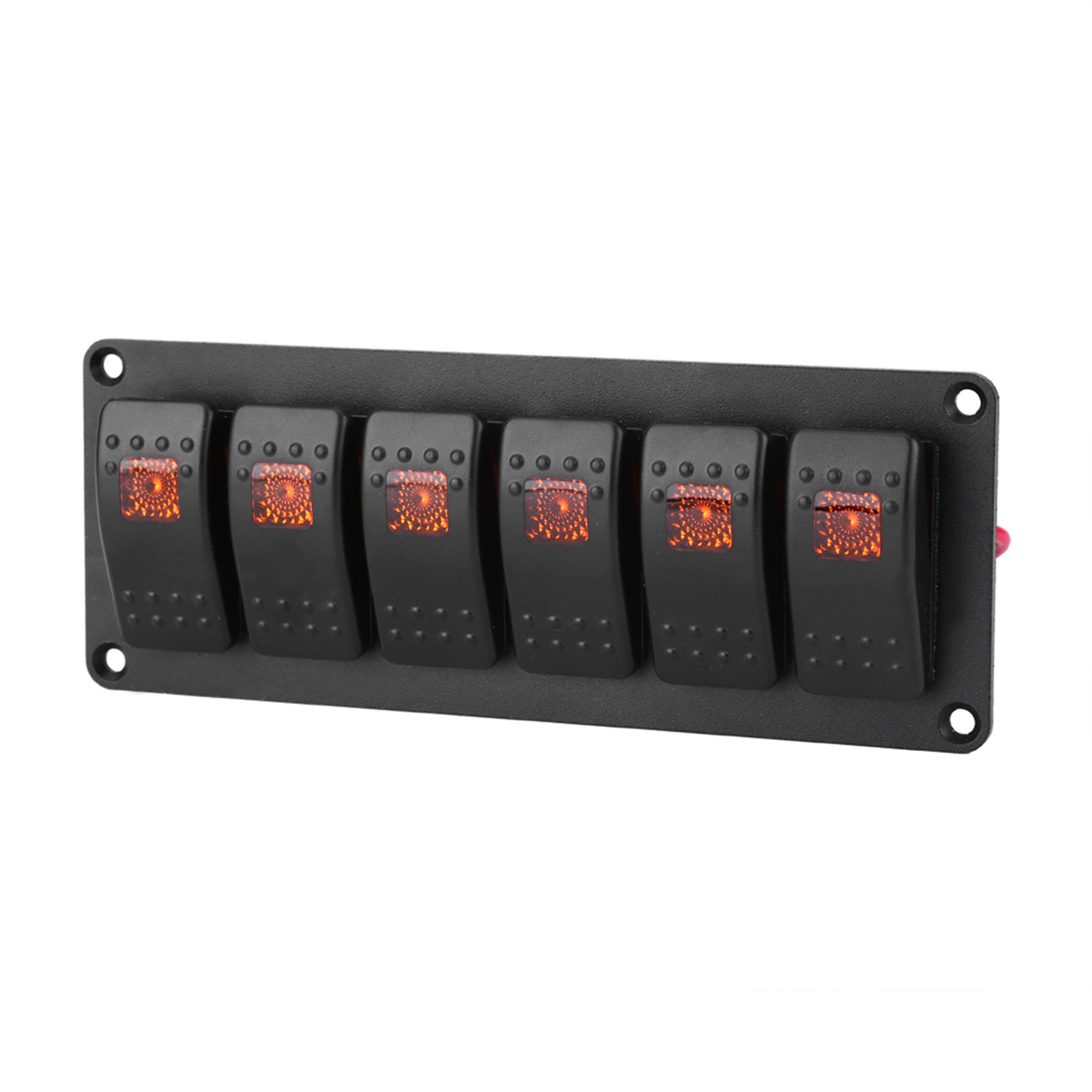 12-24v-bedienfeld Mit 6 Orangefarbenen Led-wippschaltern Für Auto, Wohnmobil, Boot, Yacht, Schiff