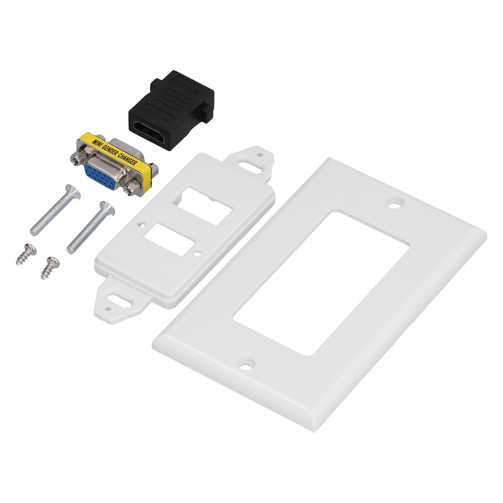 Hdmi + Vga Wandpanel Mit Composite-video- Und Audioeingang, Weiblicher Kabelanschlussplatte, Wandabdeckung (1x Hdmi + 1x Vga)