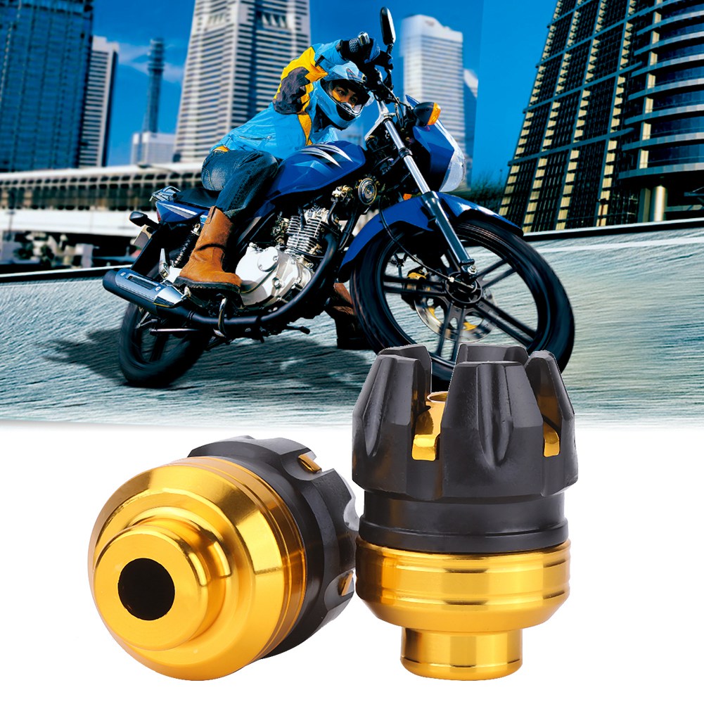 Paar Cnc-gefräste Aluminium-rahmenschützer Für Motorrad/roller, Gabelpuffer, Sturzprotektoren, Gold