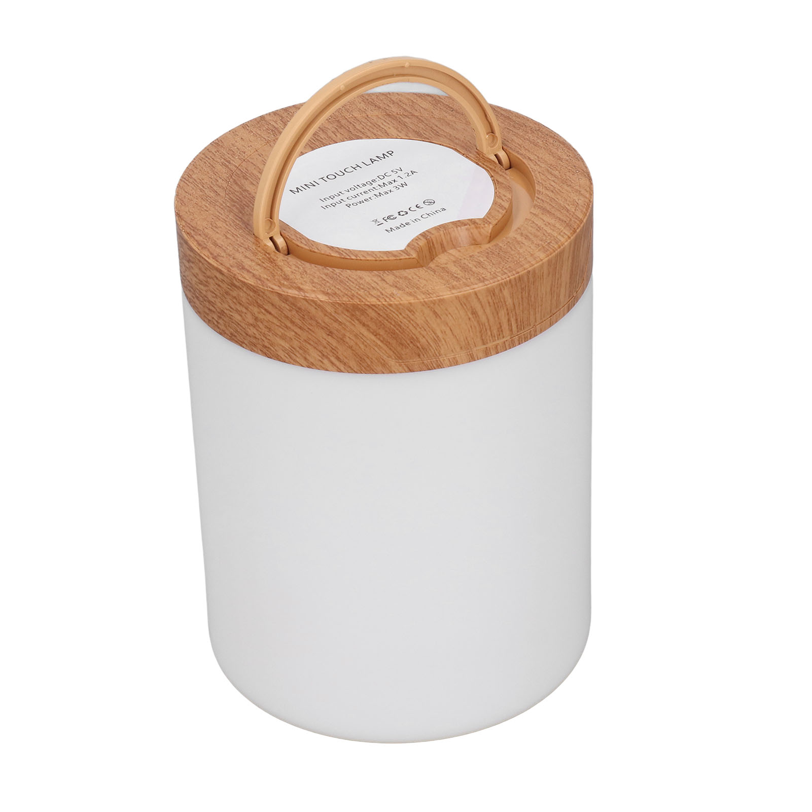 Kreative Rgb-regenbogen-ring-nachtleuchte Aus Holz, Hänge-tischlampe Für Den Außenbereich Mit Eingebautem Akku (holzfarbe)