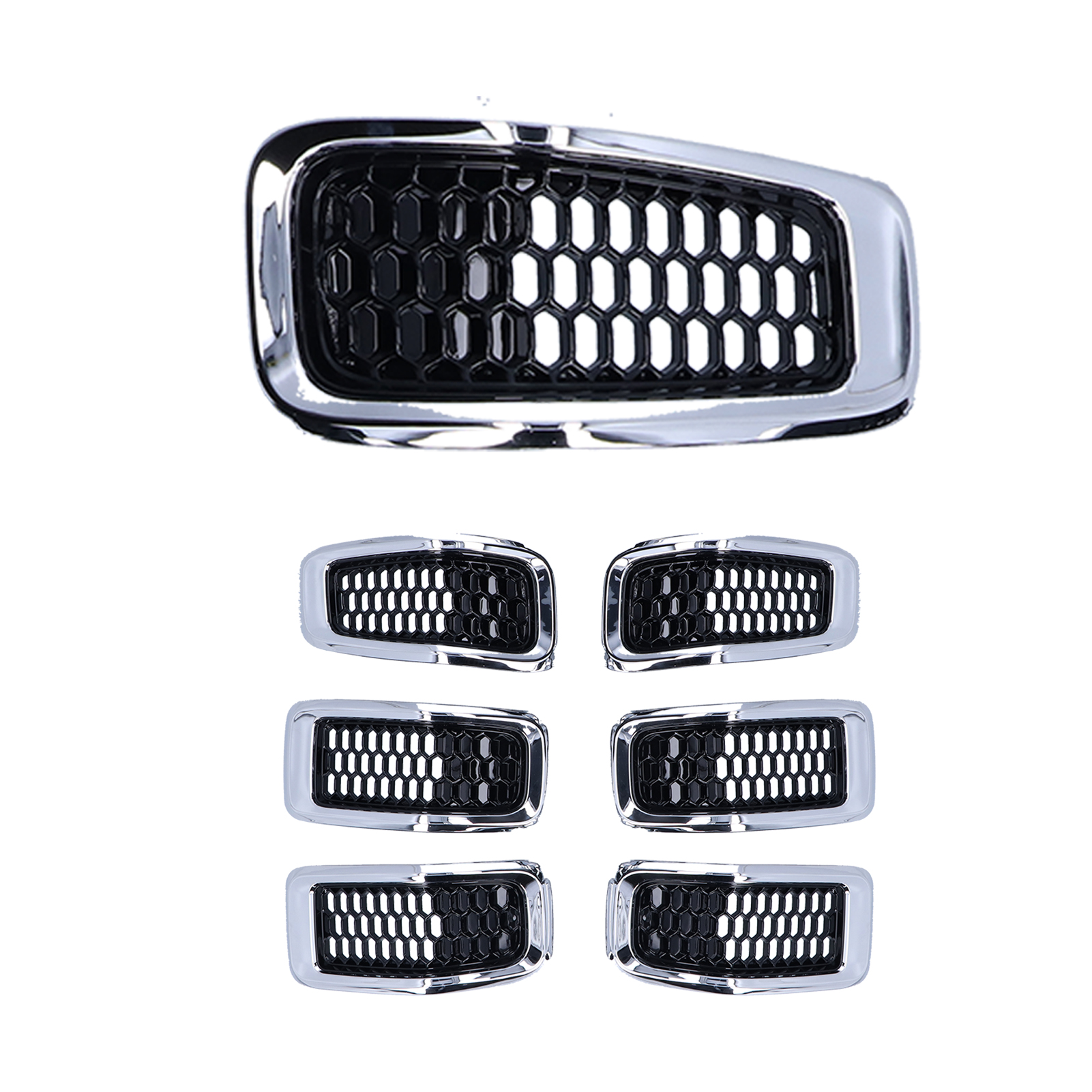 7-teiliger Chrom-frontgrill-einsatz-zierleistenschutz Für Jeep Cherokee 2014-2018