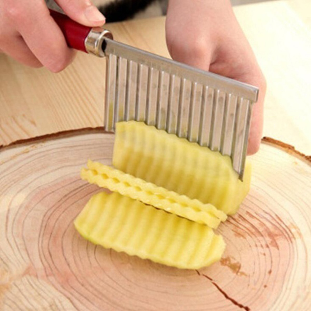 Wellenmesser Aus Edelstahl Zum Schneiden Von Kartoffeln, Nudeln, Gemüse Und Pommes Frites – Schneidewerkzeug Für Die Heimische Küche
