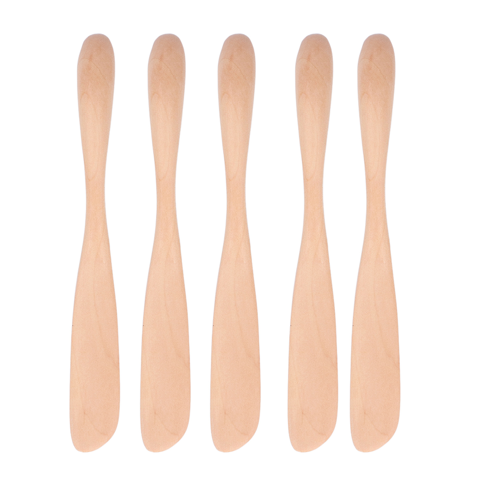 5-teiliges Set Aus Massivholz-streichmessern, Buttermesser, Messer Mit Dickem Griff, Marmeladenmesser, Japanisches Besteck In Naturholzfarbe