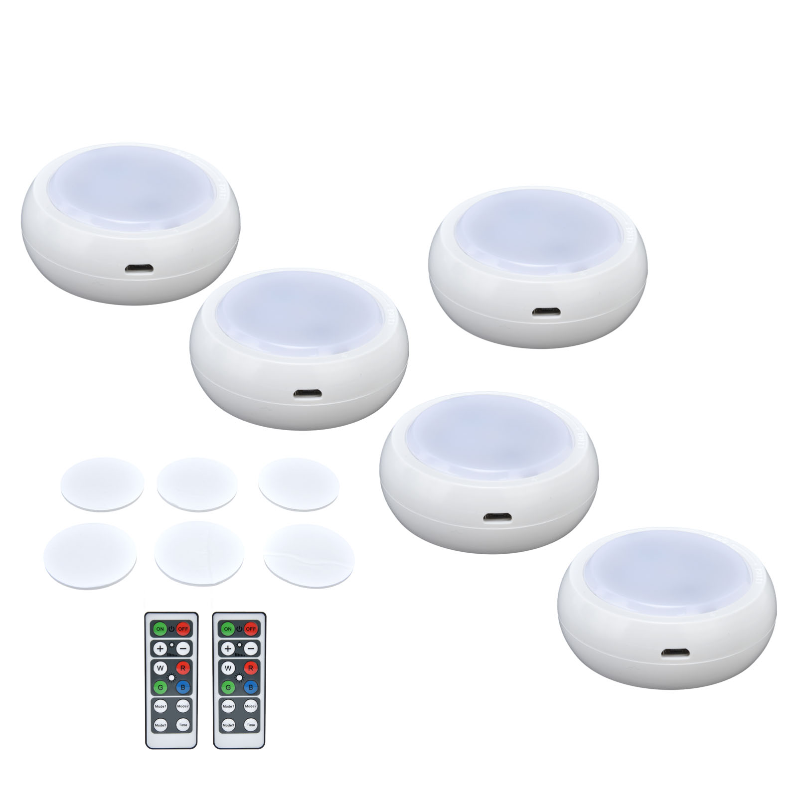 Set Aus 6 Rgbw-led-schrankleuchten Mit Fernbedienung, Nachtlicht Per Knopfdruck Und Dimmfunktion, Nachttischlampe Zum Stillen, Kleiderschrankbeleuchtung (batterien Für Die Leuchten Nicht Enthalten, Fe