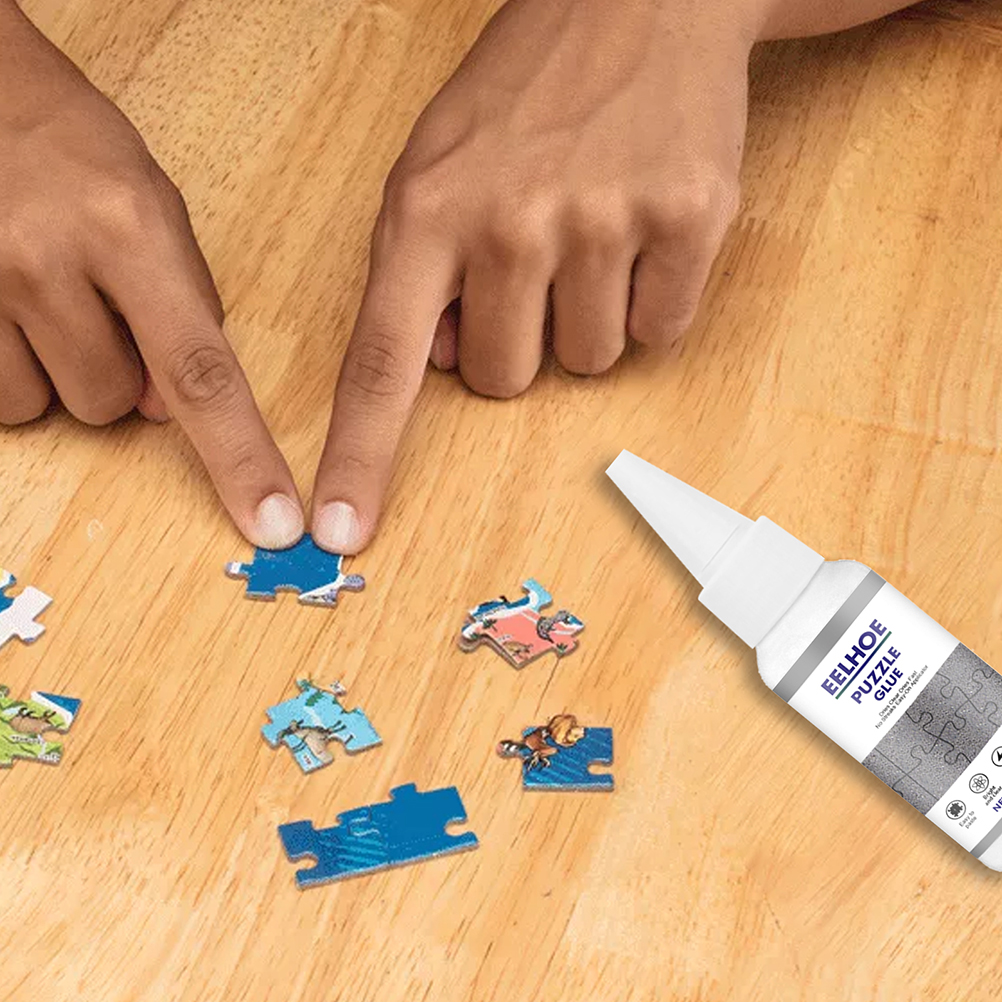 30 Ml Transparenter Puzzlekleber + Rakel Für Puzzlezubehör, Klebstoffflüssigkeit Für Puzzles