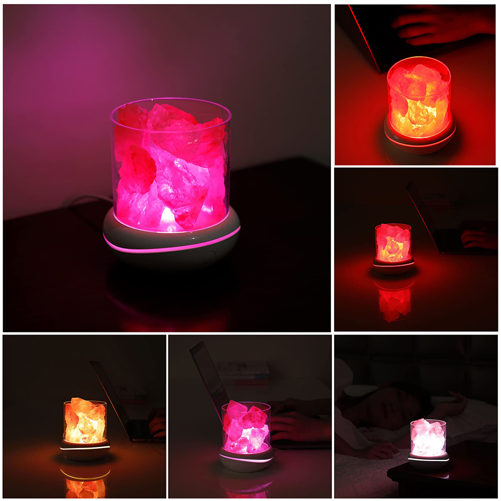 Weiße, Mehrfarbige Himalaya-salzlampe, 1 Stück Im Karton, Dekorative Salzlampe.
