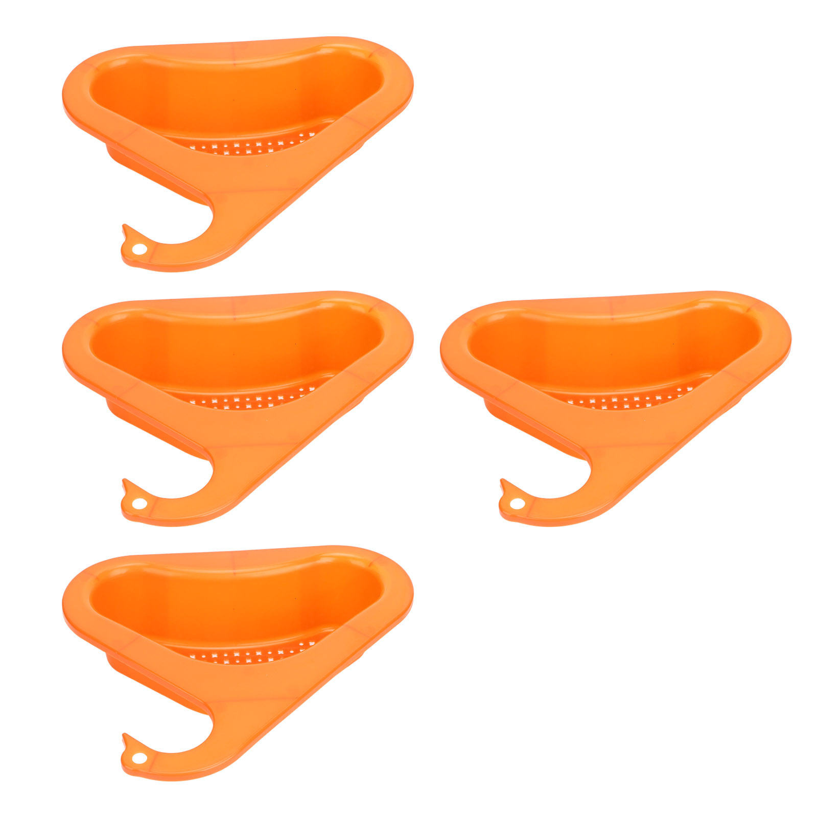 4 Schwanenhals-spülbeckenabtropfkörbe, Küchenabfallfilter, Hängegestell Für Obst Und Gemüse, Nass-trocken-funktion, Rosa-orange