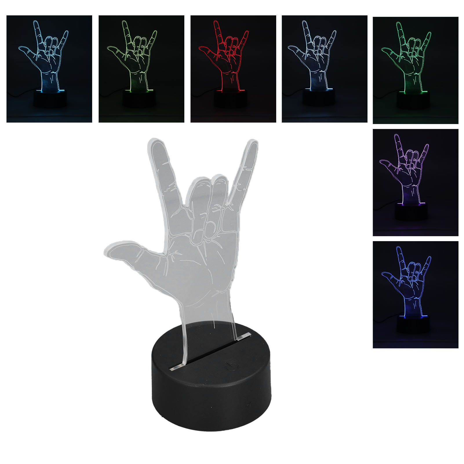 3d-touch-lampe „ich Liebe Dich“ In Gebärdensprache, Mehrfarbiges Licht, Romantisches Deko-nachtlicht Für Valentinstag, Hochzeit, Heiratsantrag, Usb- Oder Batteriebetrieben (batterie Nicht Im Lieferumf