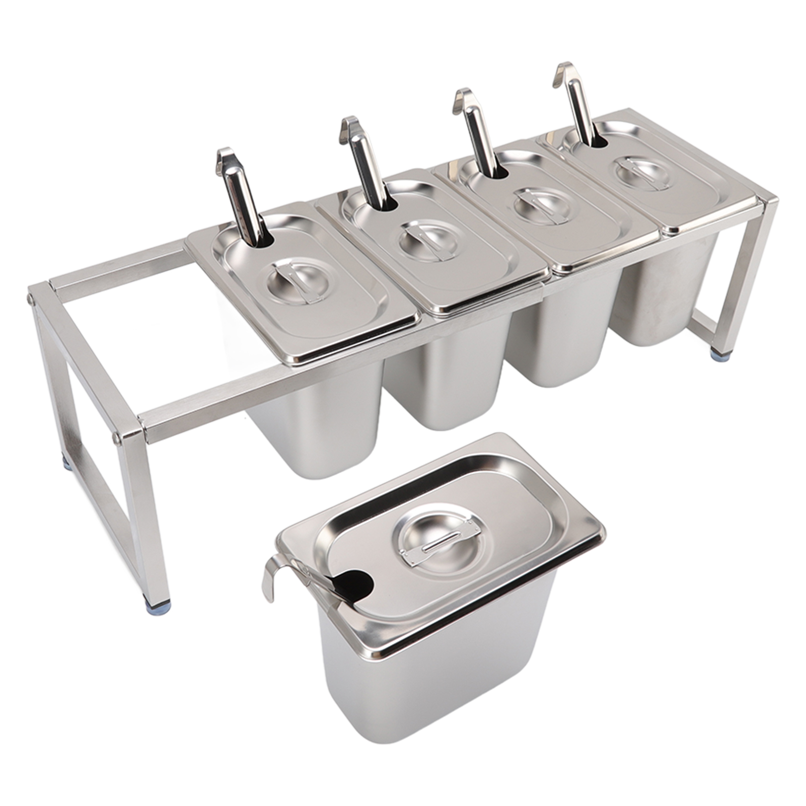 5-teiliges Gewürzbox-set, Organizer-ständer Aus Hochglanzpoliertem Edelstahl Für Die Küche.
