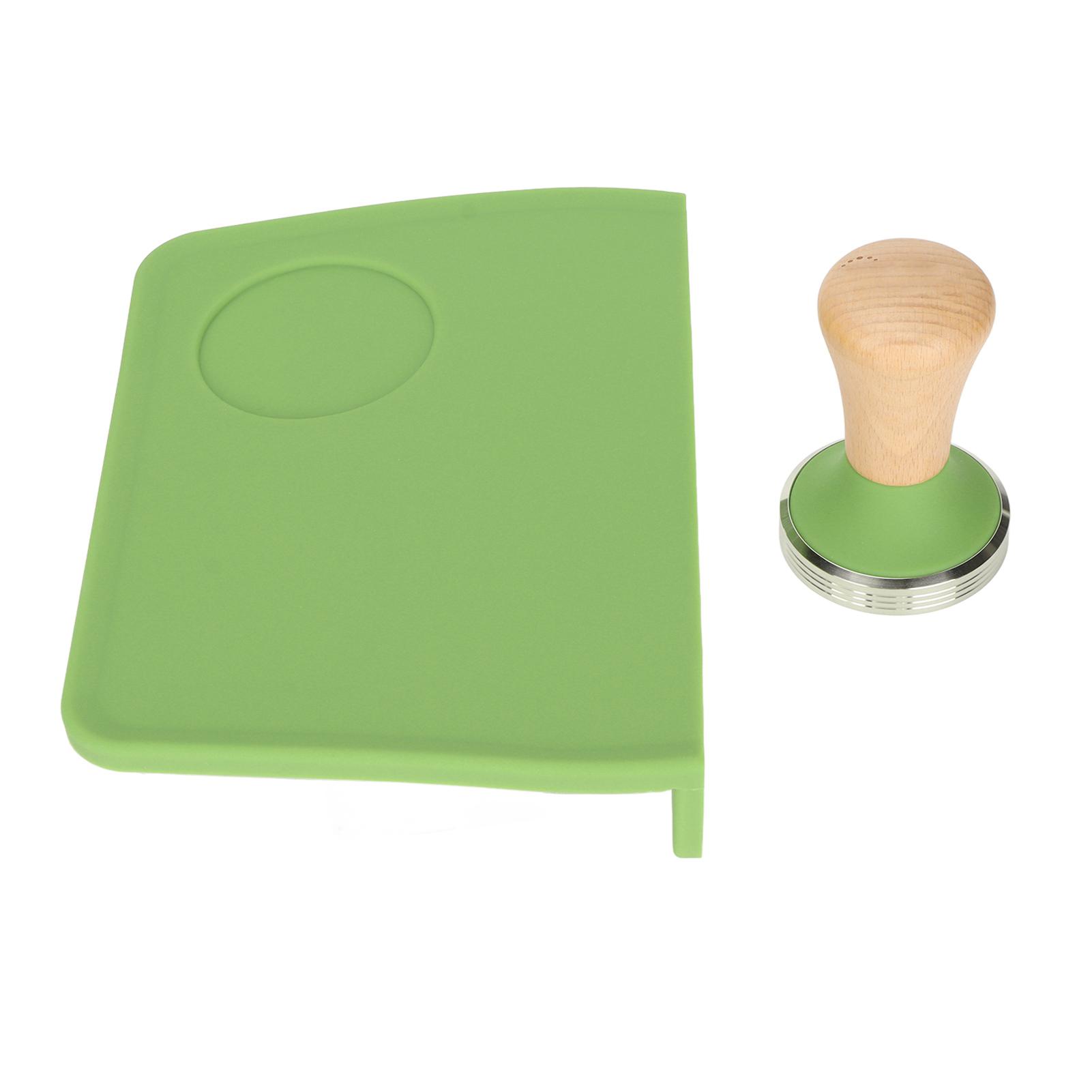 Set Mit 2 Grünen Kaffeetampfmatten Mit Platz Für Einen Tamper, Rutschfest Und Staubdicht, 58 Mm Durchmesser