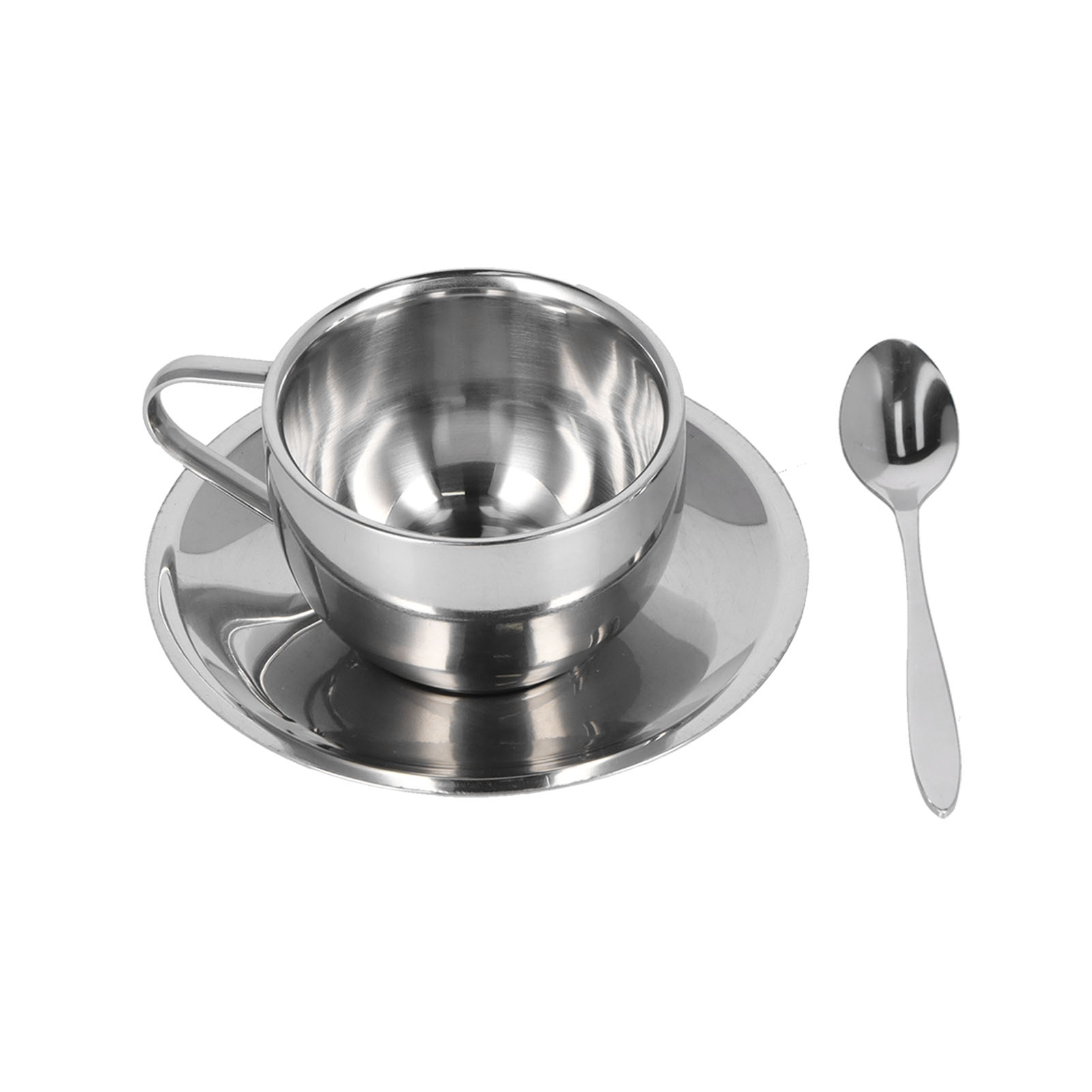 Set Mit 3 Doppelwandigen, Isolierten, Kreativen Kaffeebechern Aus Edelstahl 304 Für Den Heimgebrauch, Milchbecher, 180 Ml