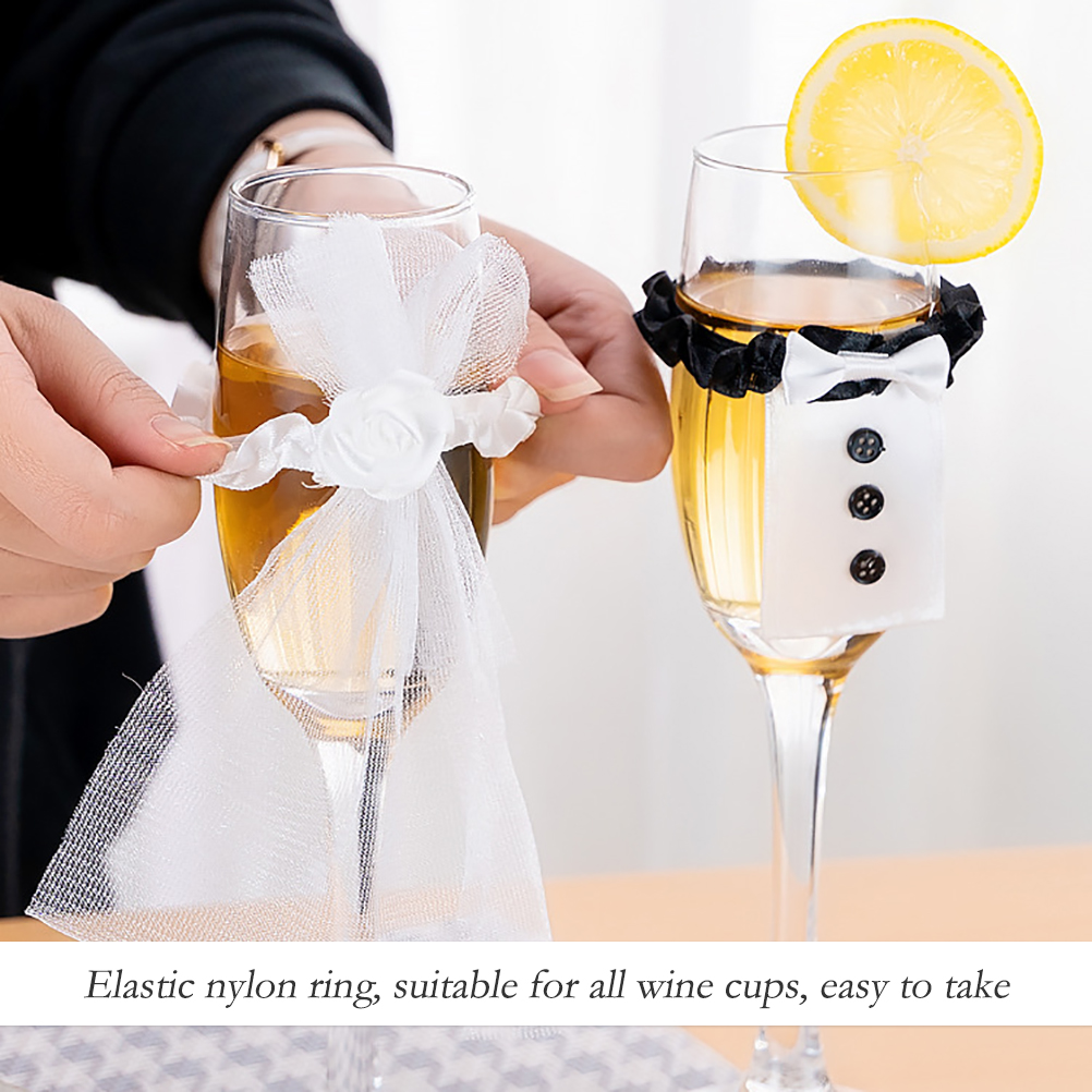 Set Mit 4 Paar Champagnergläsern Für Hochzeiten, Partydekoration, Sektgläser Für Frischvermählte, Weingläser Für Silvester, 8-teilig