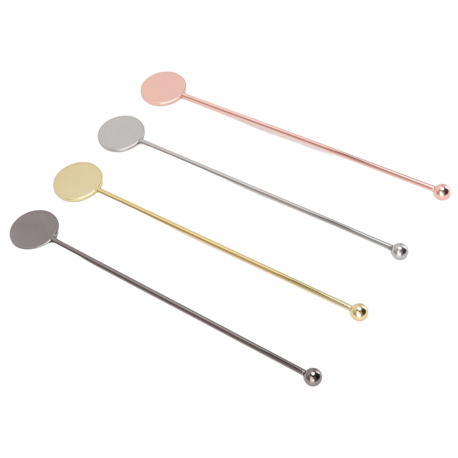 Set Mit 4 Cocktailrührstäbchen Aus Edelstahl 304, Geeignet Zum Mischen Von Säften, Kaffee Und Tee