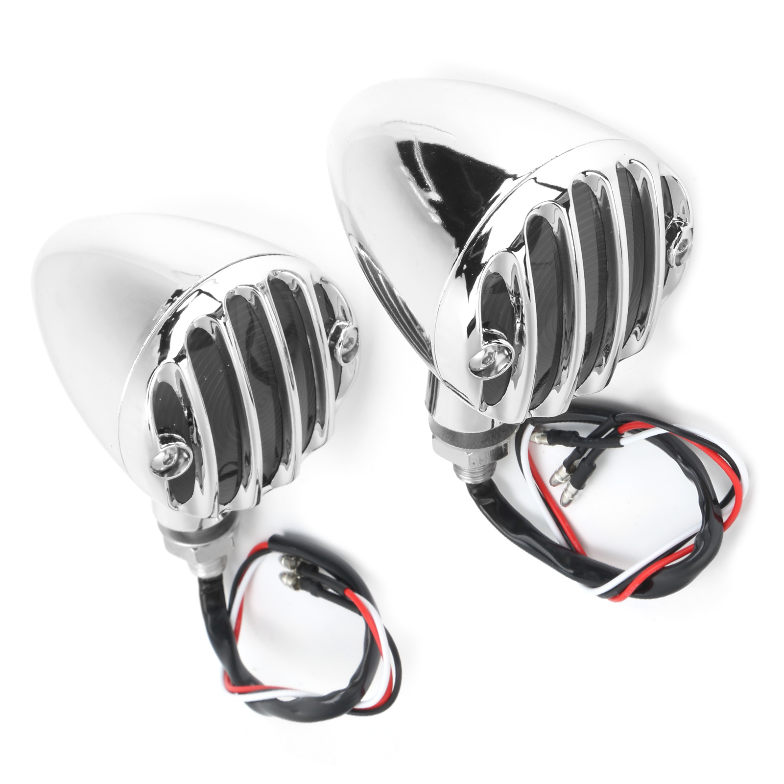 2x Leuchtend Gelbe Led-blinker, Wasserdichte Richtungsanzeigen Für Retro-honda-motorräder, Silberplattiert