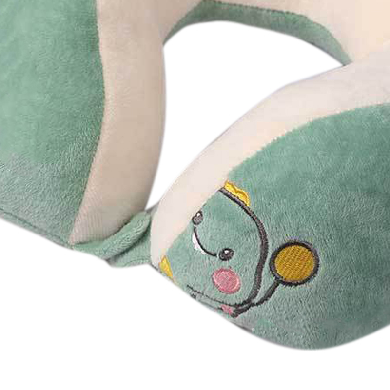 U-förmiges Nackenstützkissen, Tragbares Reisekissen Für Auto Und Büro, Zum Nickerchen, Mit Dinosaurier-stickerei, Zum Schutz Des Nackens, Doppeltes Muster.