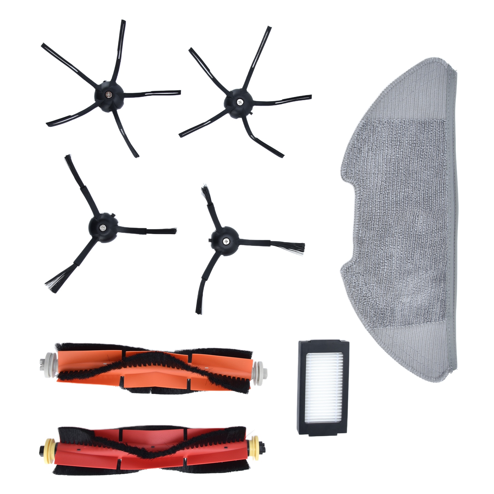 Xiaomi Mijia Pro Bundle: 1 Hauptbürste + 1 Demontagewerkzeug, 1 Paar Schwarze 5-ecken-seitenbürsten, 2 Schwarze Kanten, 1 Filter + 1 Tuch.