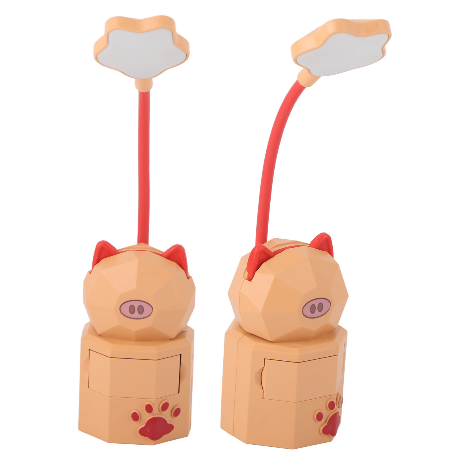Tragbare Led-leselampe Mit Flexiblem Arm, Usb-aufladbar, Warmes Nachtlicht, Kreative Aufbewahrung, Gelb, Eingebauter Akku, Für Studenten (5806 Schwein)
