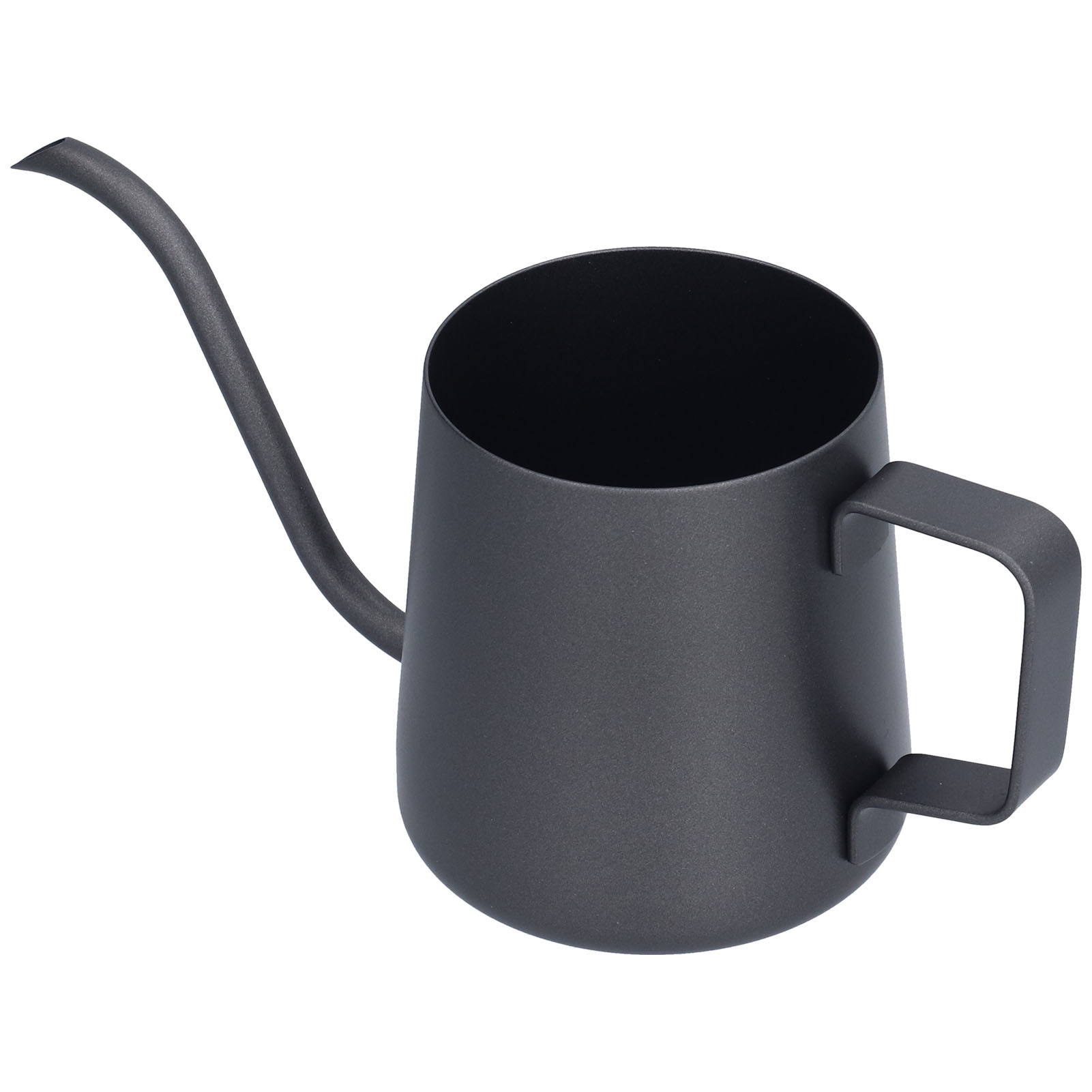350-ml-kanne Mit Ausgießer Für Filterkaffee, Innen Und Außen Mattschwarz, Edelstahl 304, Feiner Ausgießer