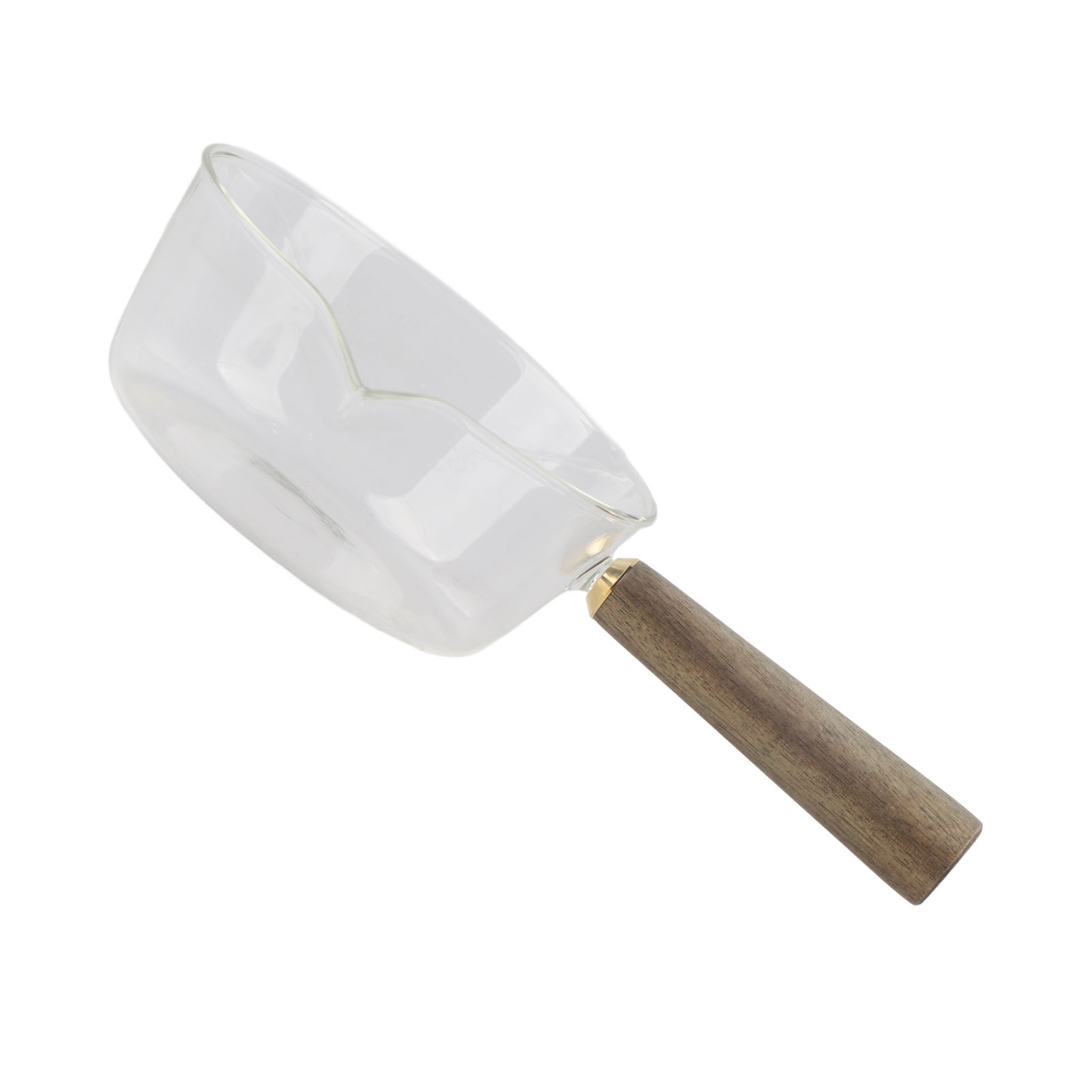 Elegante Milchkanne Aus Glas Mit Holzgriff, V-förmigem Ausguss, 400 Ml/600 Ml, Küchenutensil, 600-ml-milchkännchen