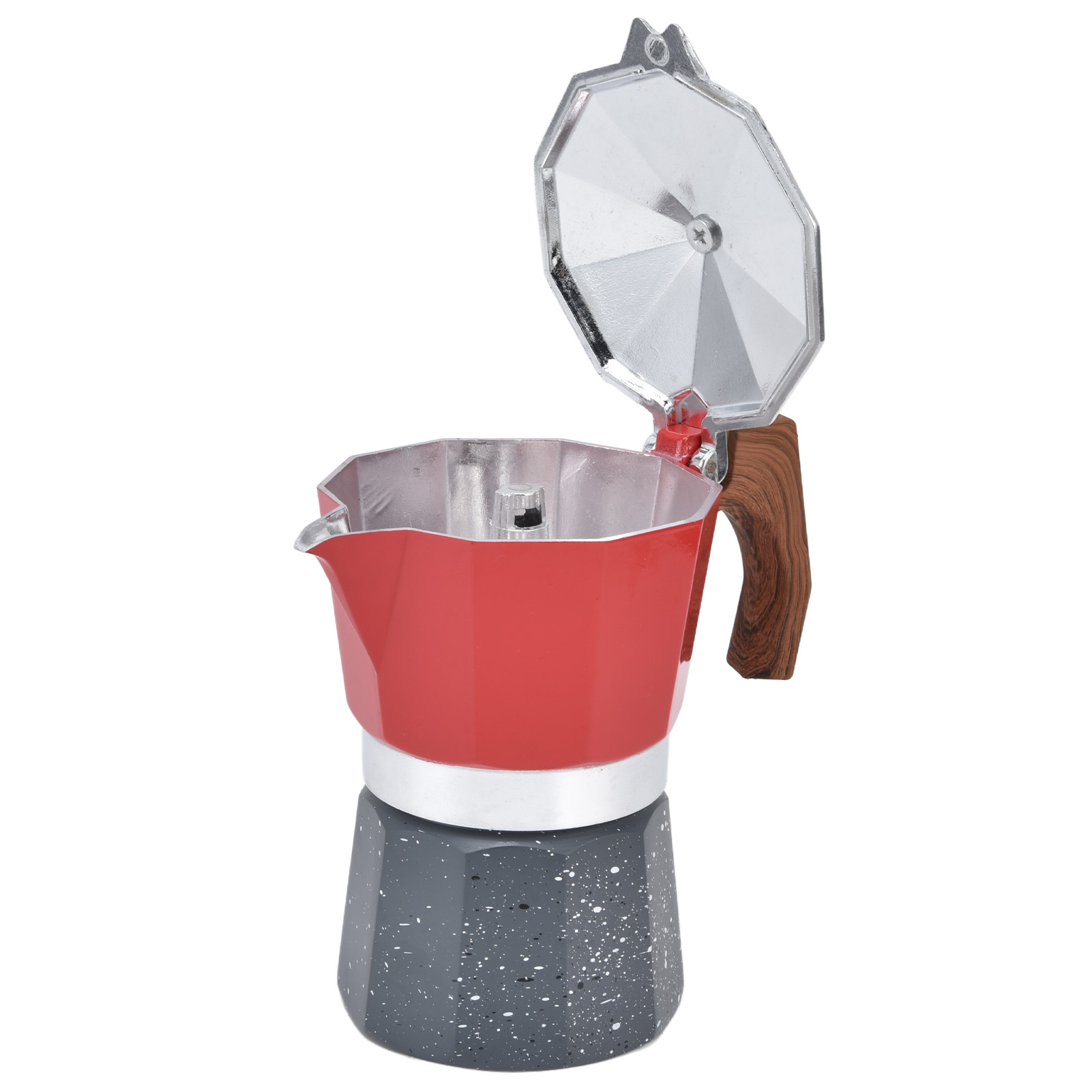 Verstärkte, Achteckige Moka-kanne 300 Ml – Elegante Italienische Kaffeemaschine Für Die Manuelle Zubereitung Zu Hause