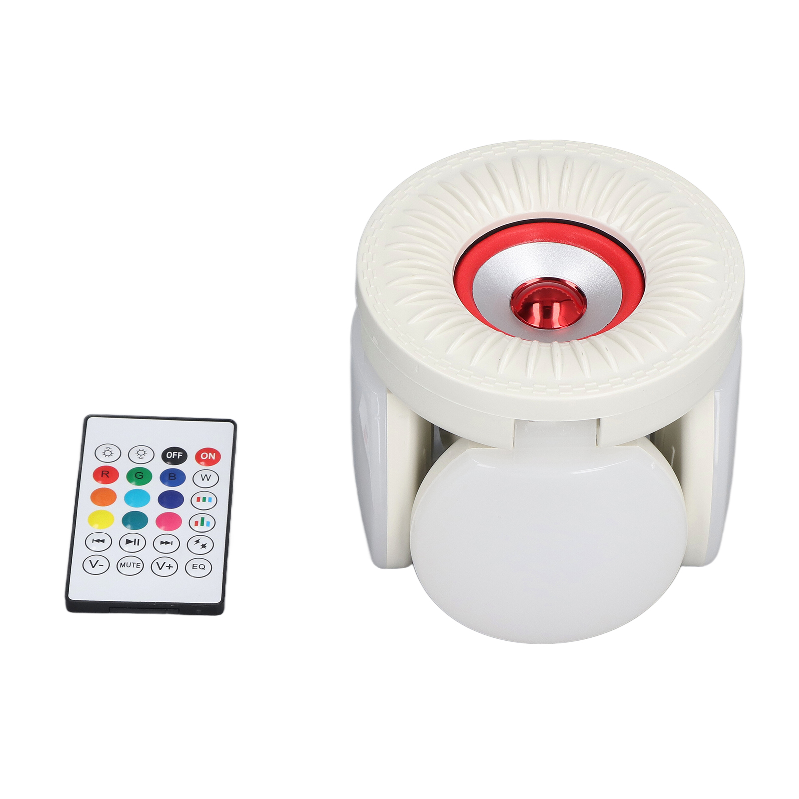 36-w-led-lampe Mit Bluetooth-lautsprecher, Rgbw, E27-sockel, Inklusive Fernbedienung (85–265 V), 2er-pack Musiklampen, Kleeblatt/rot-design