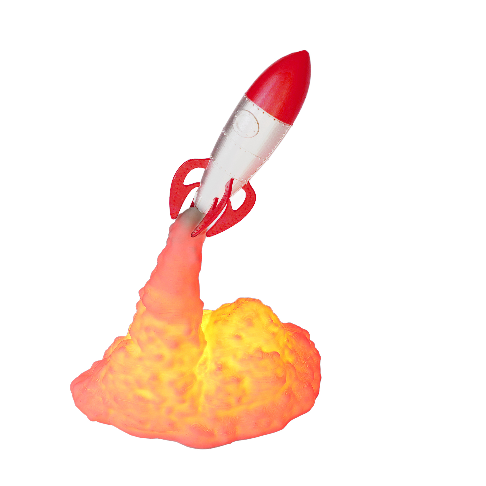 Originelle 3d-mondraketenlampe, Kreatives Led-nachtlicht Für Den Nachttisch, Usb-aufladbar (rakete Nr. 1, Integrierte Batterie Enthalten).