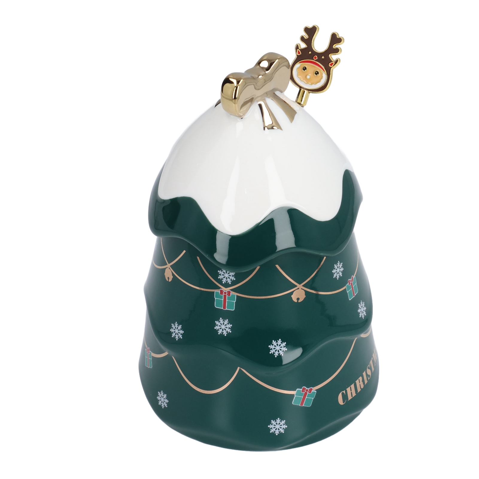 Keramikbecher Mit Grünem Weihnachtsbaum, Geschenkset Mit Deckel Und Löffel, Dekorativer Kaffeebecher Für Zuhause, Festlicher Becher Für Weihnachten