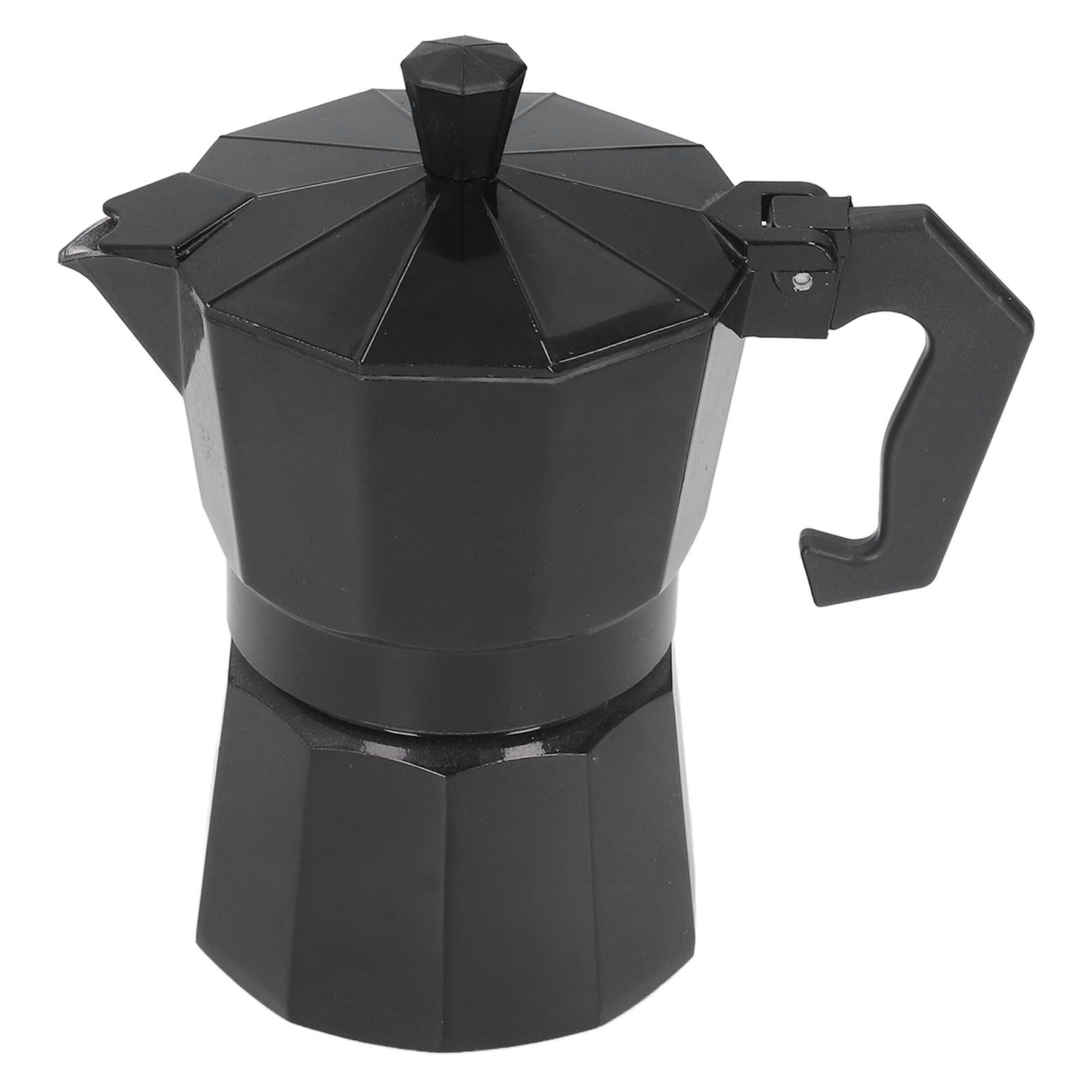 3-tassen-mokakanne (150 Ml) Aus Schwarzem Aluminium – Italienische Kaffeemaschine Mit Filterkanne, 3-teiliges Set