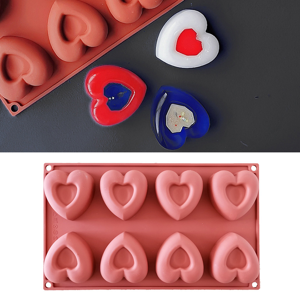 Set Mit 8 Herzförmigen Schokoladenkuchenformen, 8-teiliger Beutel